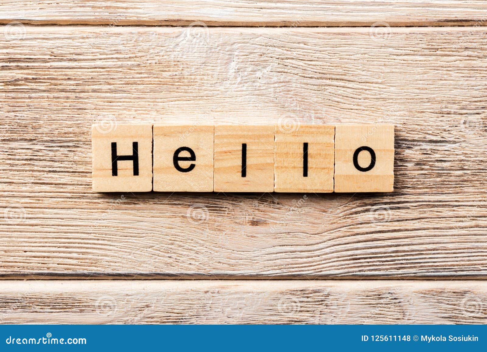 Hello Word Written On Wood Block. Hello Text On Table, Concept Stock Photo  - Image Of Document, Blocks: 125611148