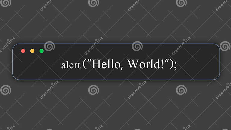 Hello World in JavaScript. Programming Language. Hello World Code Stock ...
