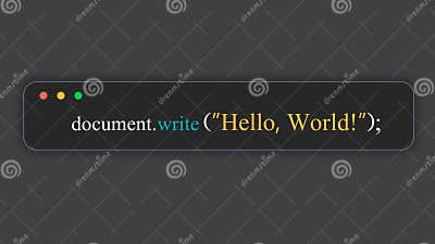 Hello World in JavaScript. Programming Language. Hello World Code Stock ...