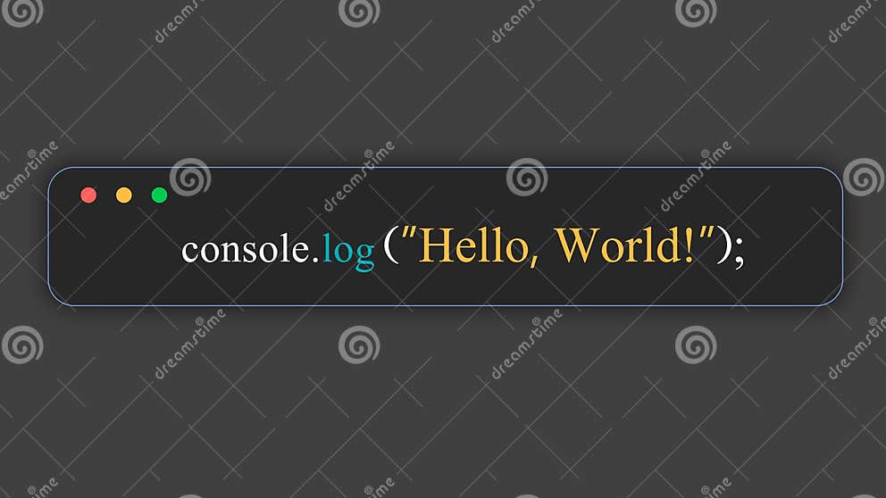 Hello World in JavaScript. Programming Language. Hello World Code Stock ...