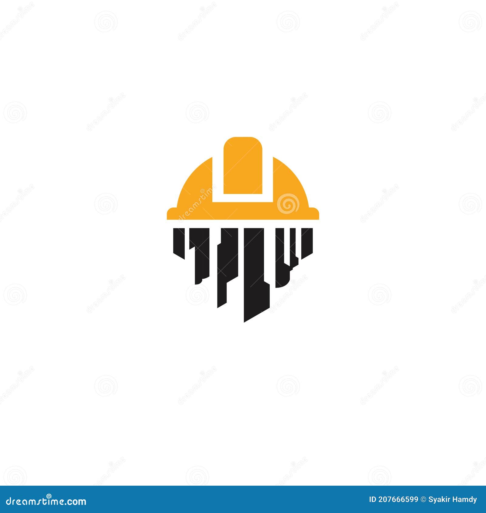 Helm Helmet Maintain Construction a Building Logo Template Stock Vector