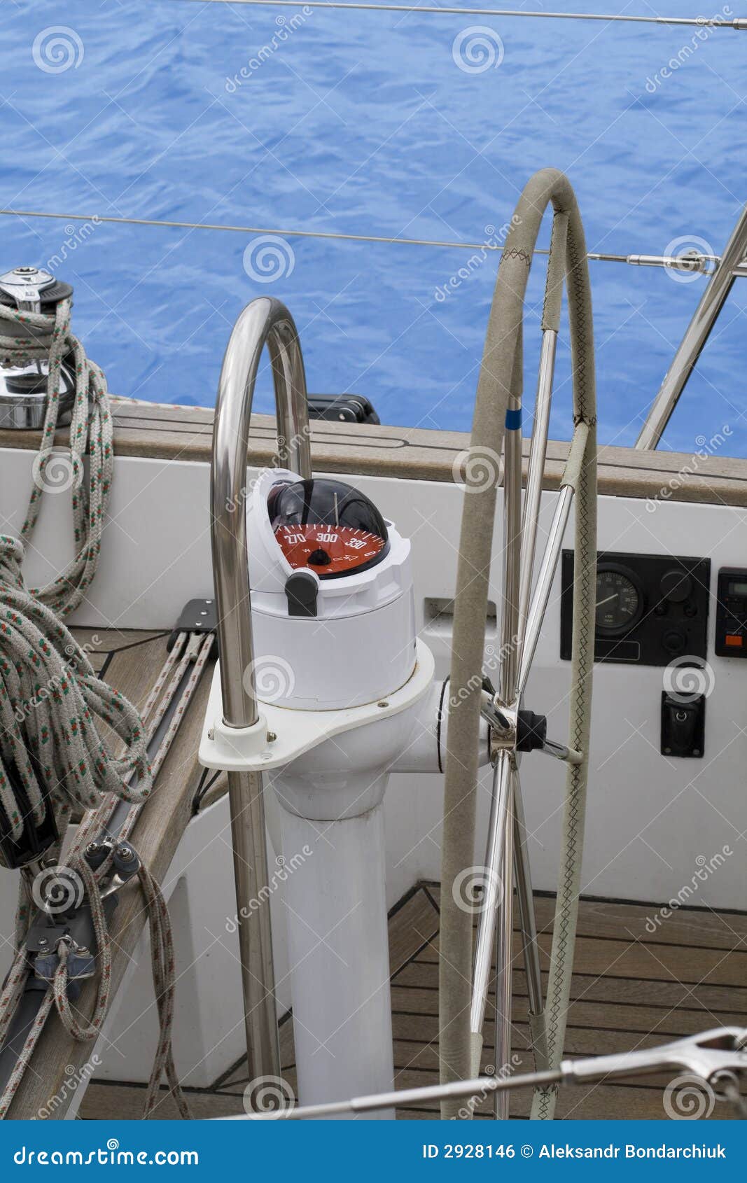 Helm of a sailboat stock photo. Image of compass, nautical 2928146