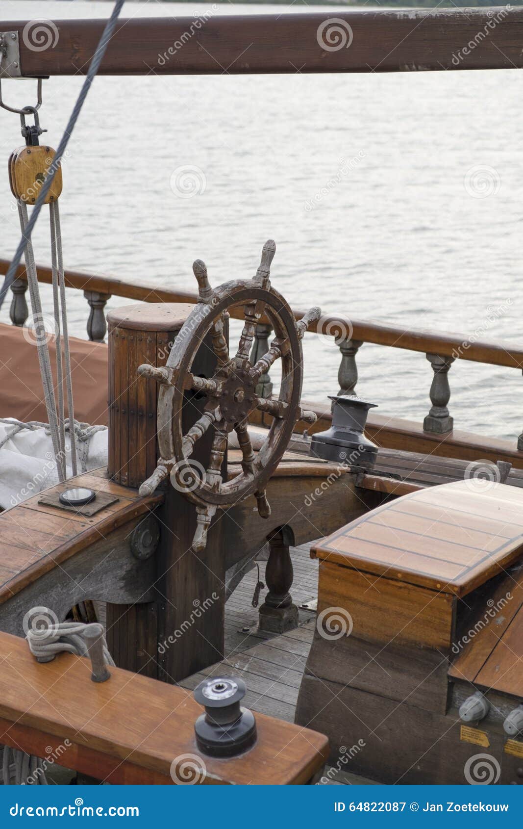 Helm of sailing boat stock image. Image of steering, maritime 64822087