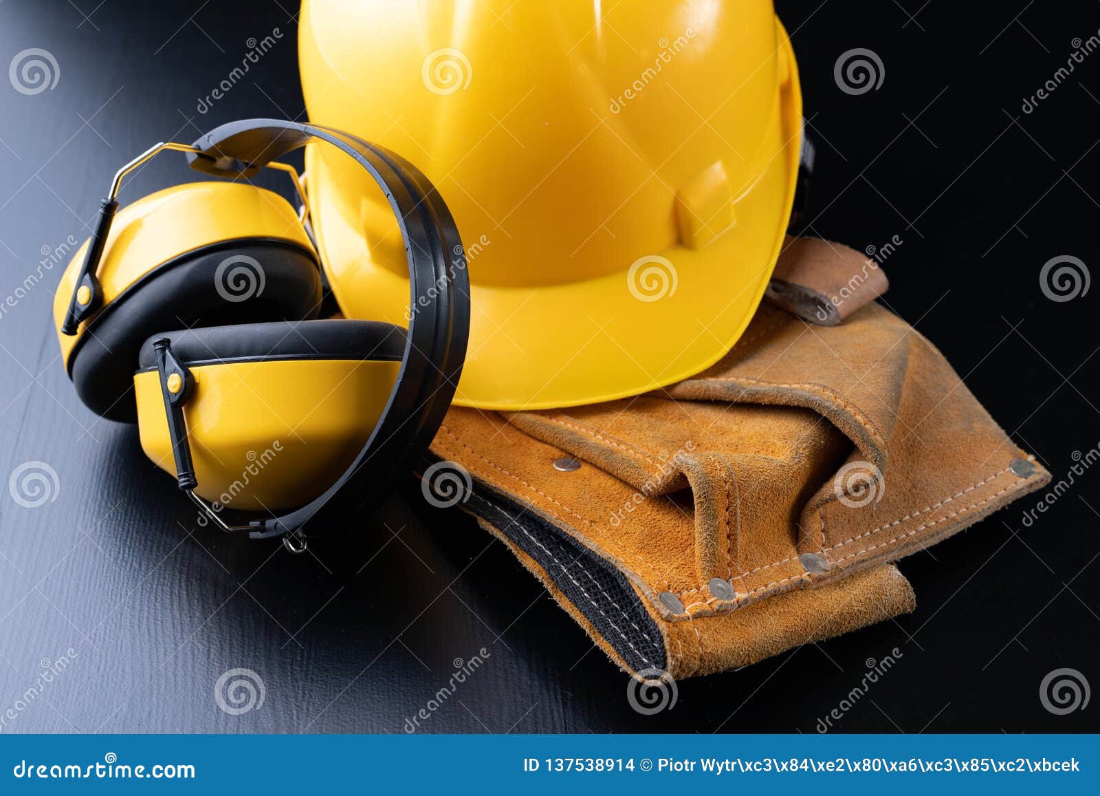 Helmet and Accessories for Construction Workers. Accessories Needed for