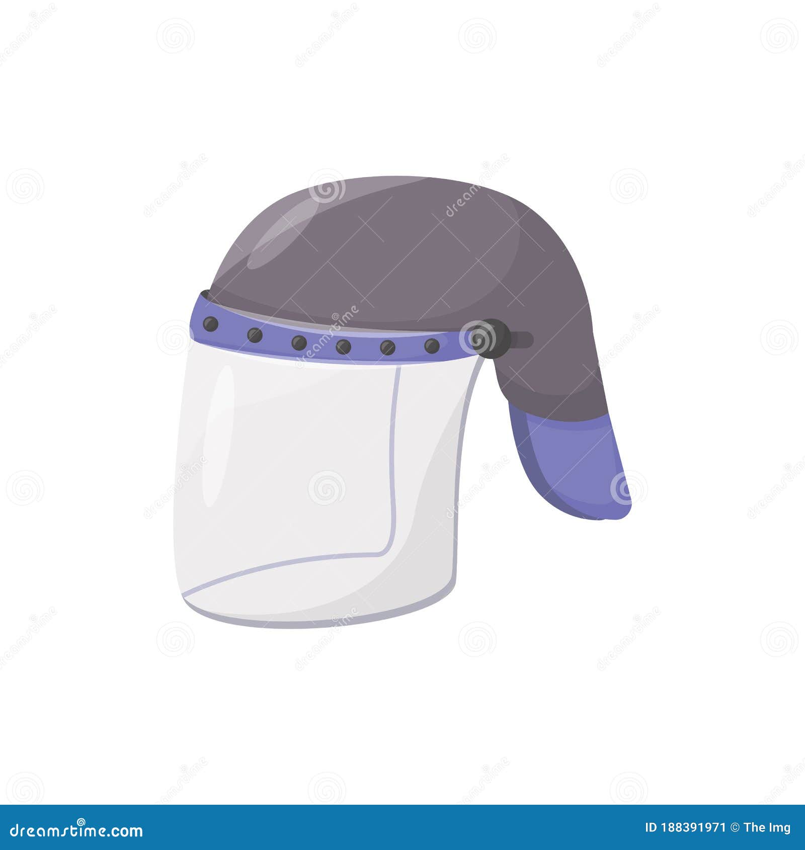 Helmet with Face Shield Cartoon Vector Illustration Stock Vector ...