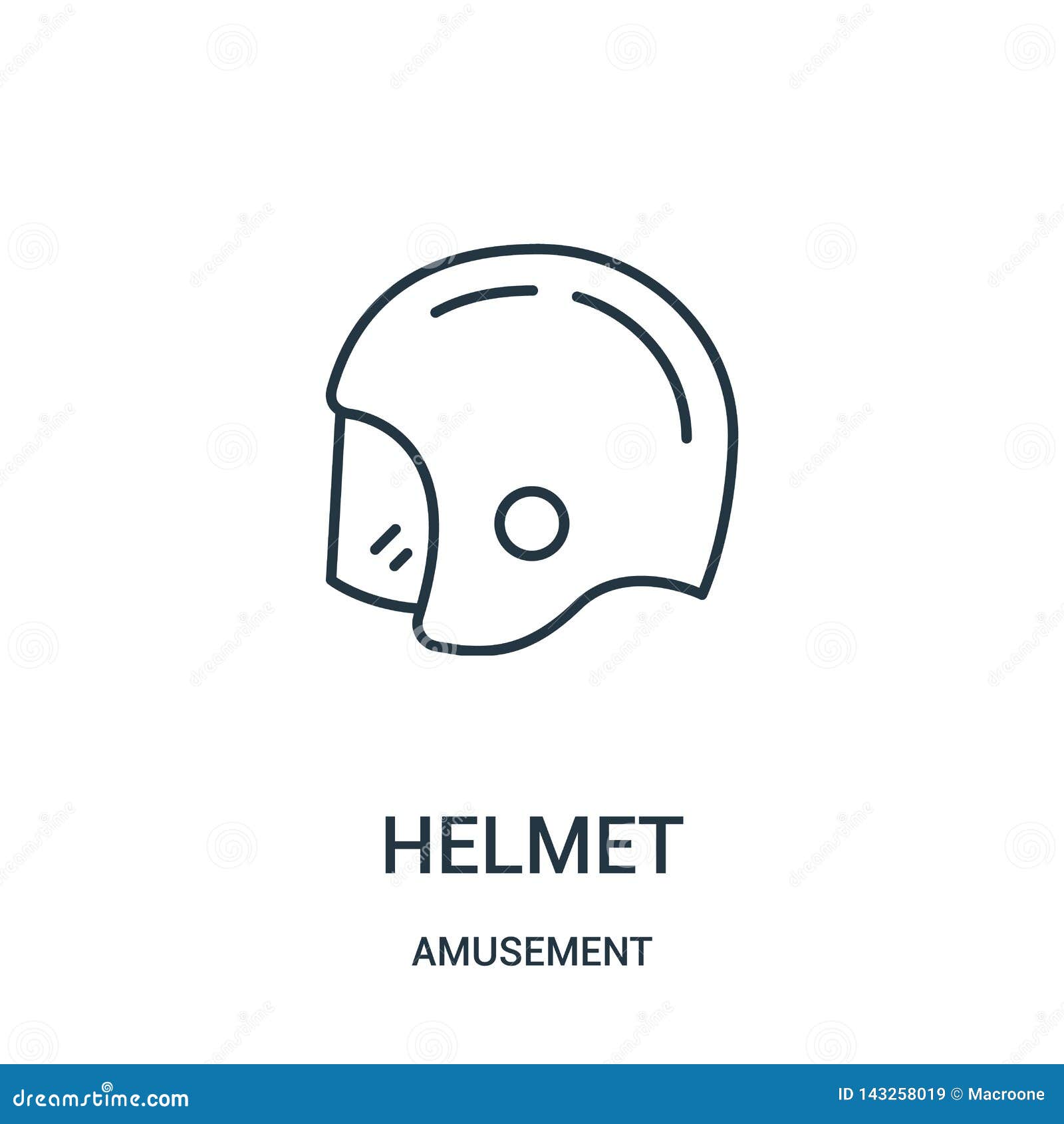 helmet icon  from amusement collection. thin line helmet outline icon  