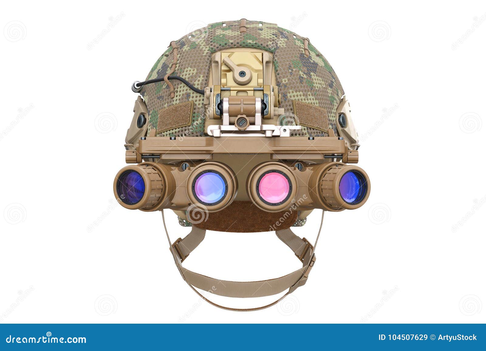 Helmet Night Goggles, Front View Stock Illustration Illustration of
