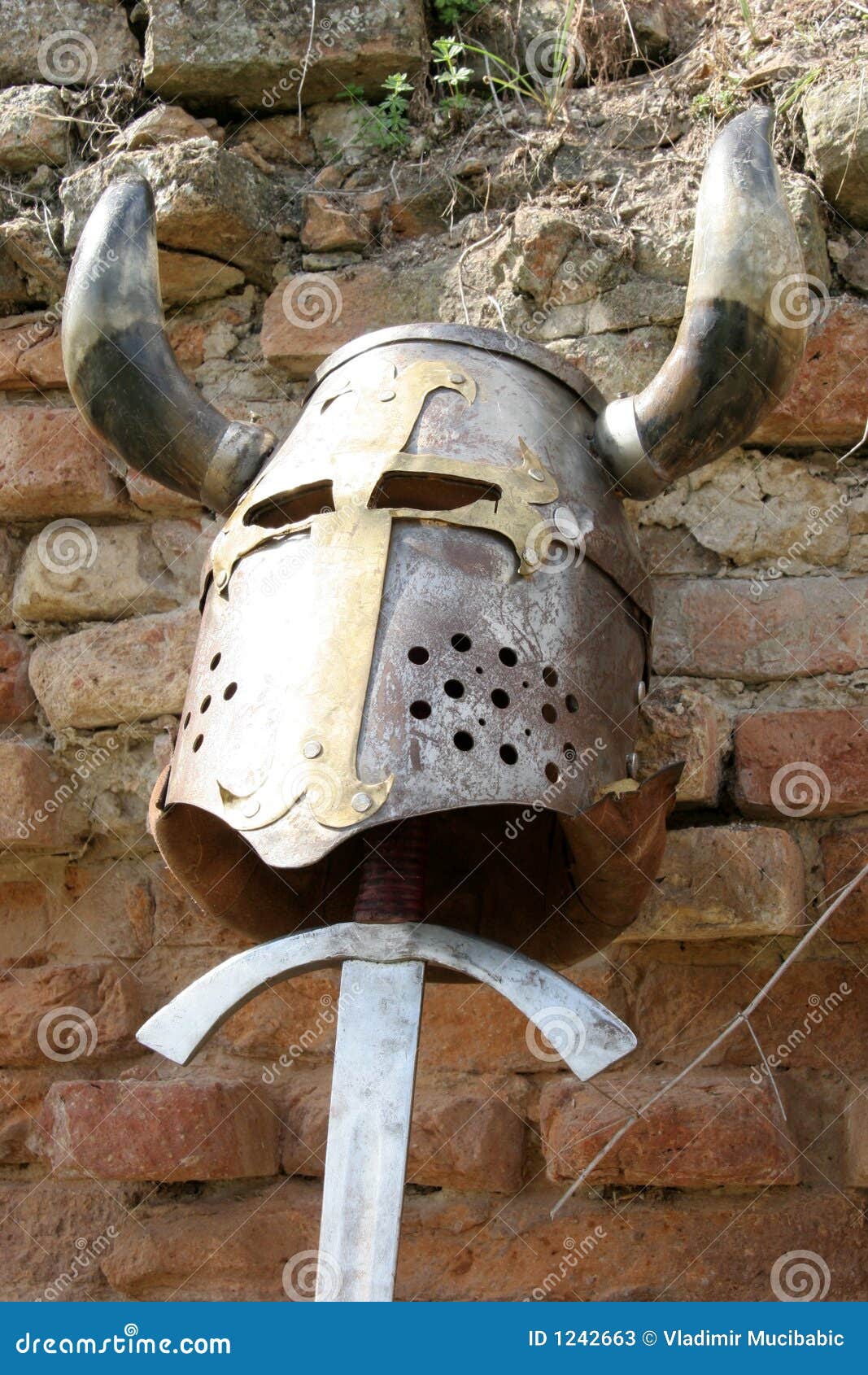 Helmet and sword stock image. Image of historic, historical 1242663