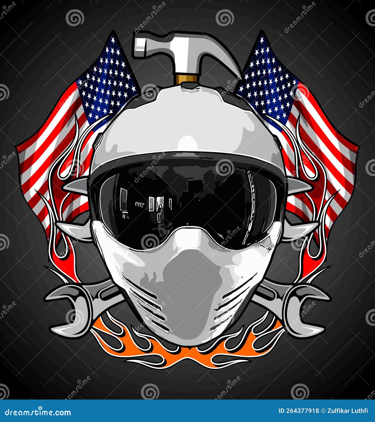 Helmet for Graphic Design Needs Stock Vector Illustration of grunge