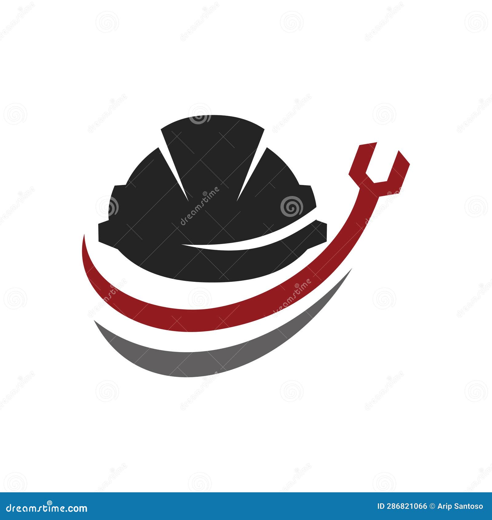 helmet wrench service logo. brand identity. icon abstract  graphic