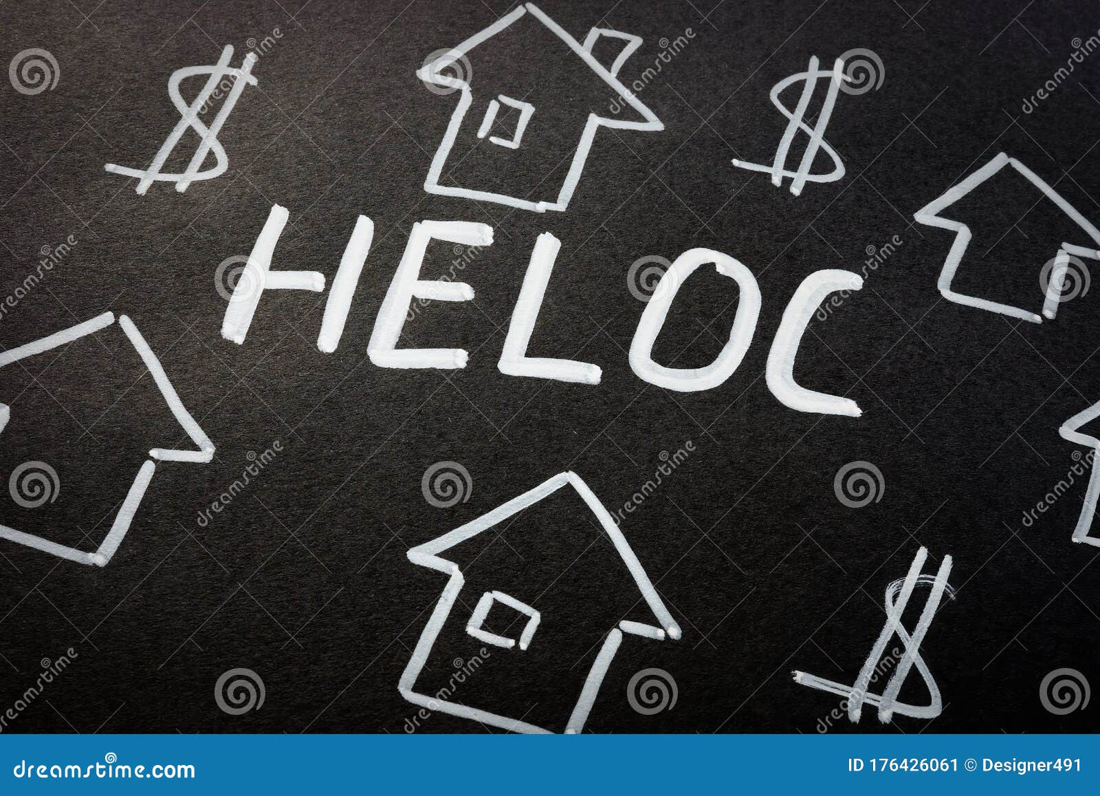 heloc home equity line of credit loan and homes on the black sheet