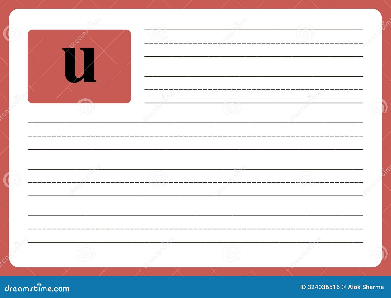 alphabet small letter 'u' tracing sheet