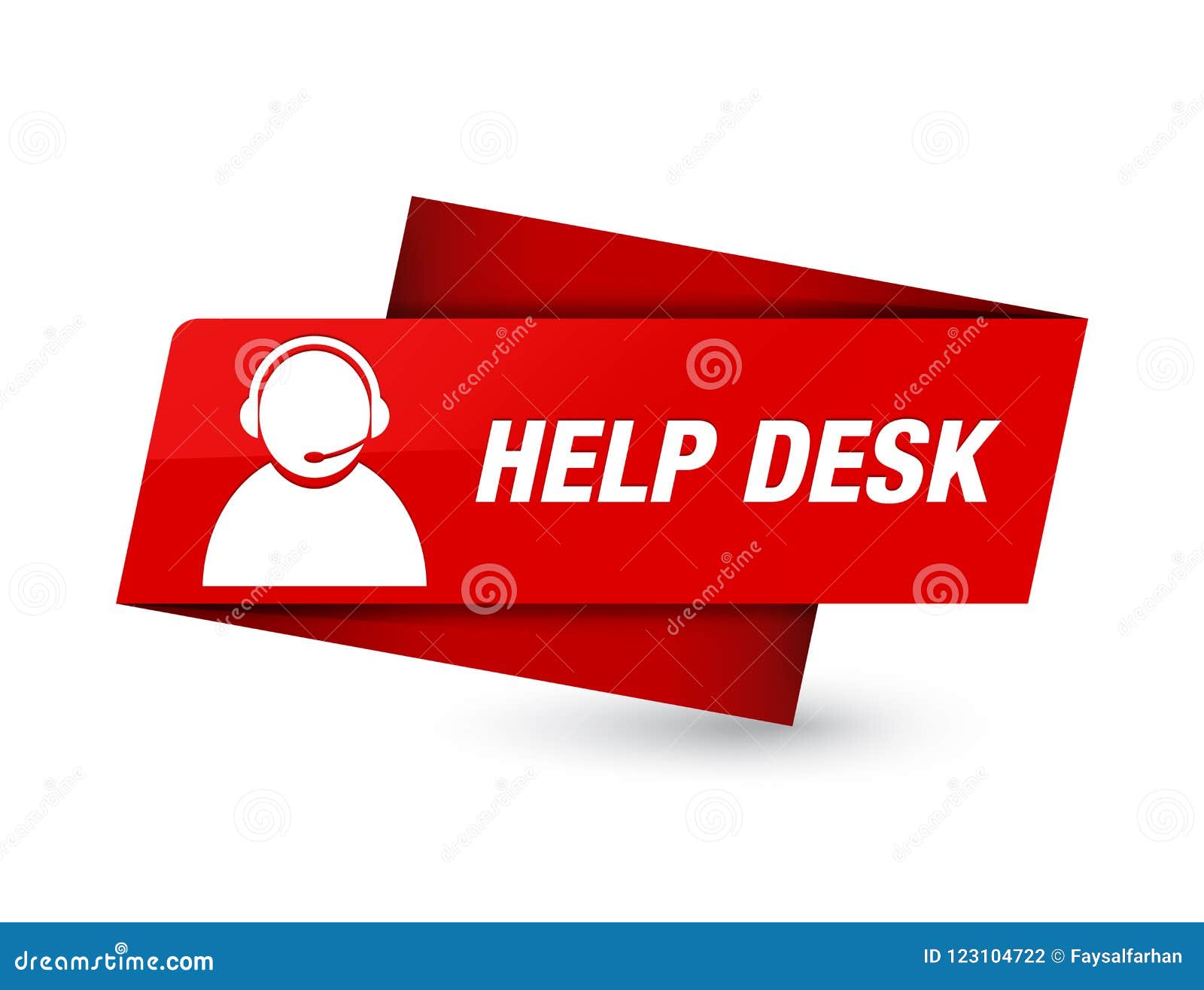 Help Desk Customer Care Icon Premium Red Tag Sign Stock