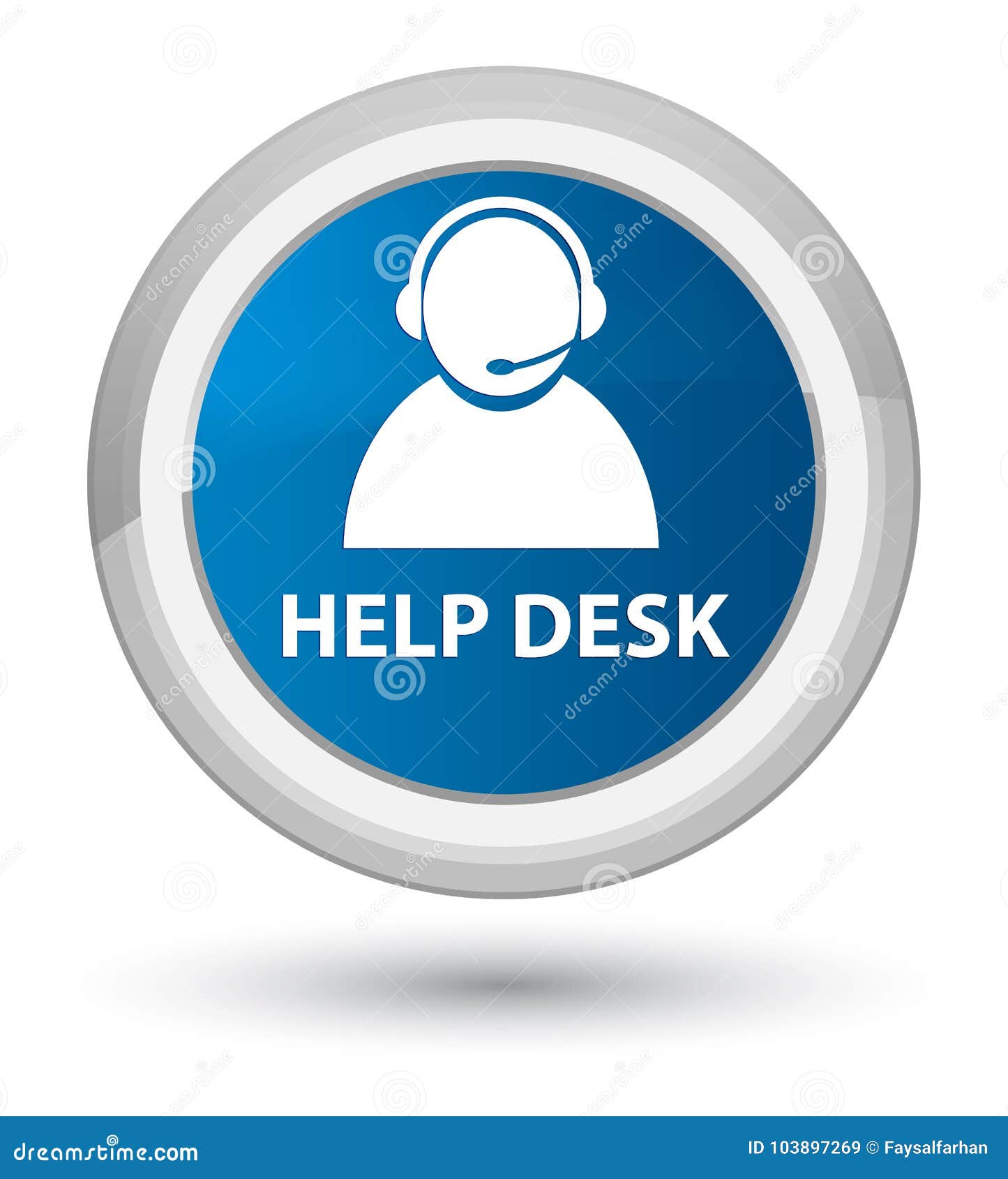 Help Desk Customer Care Icon Prime Blue Round Button Stock