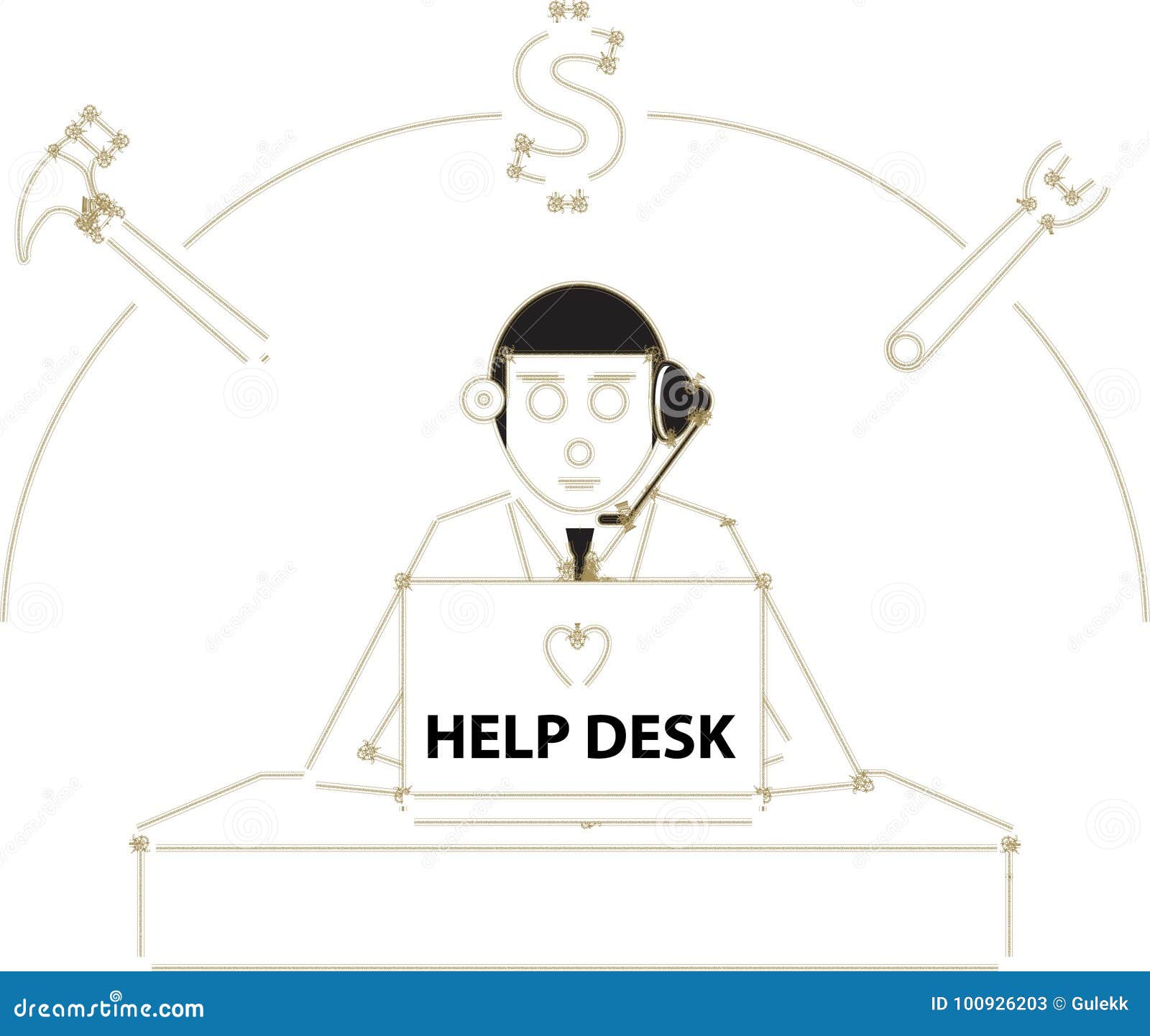 Help Desk Stock Illustration Illustration Of Answer 100926203