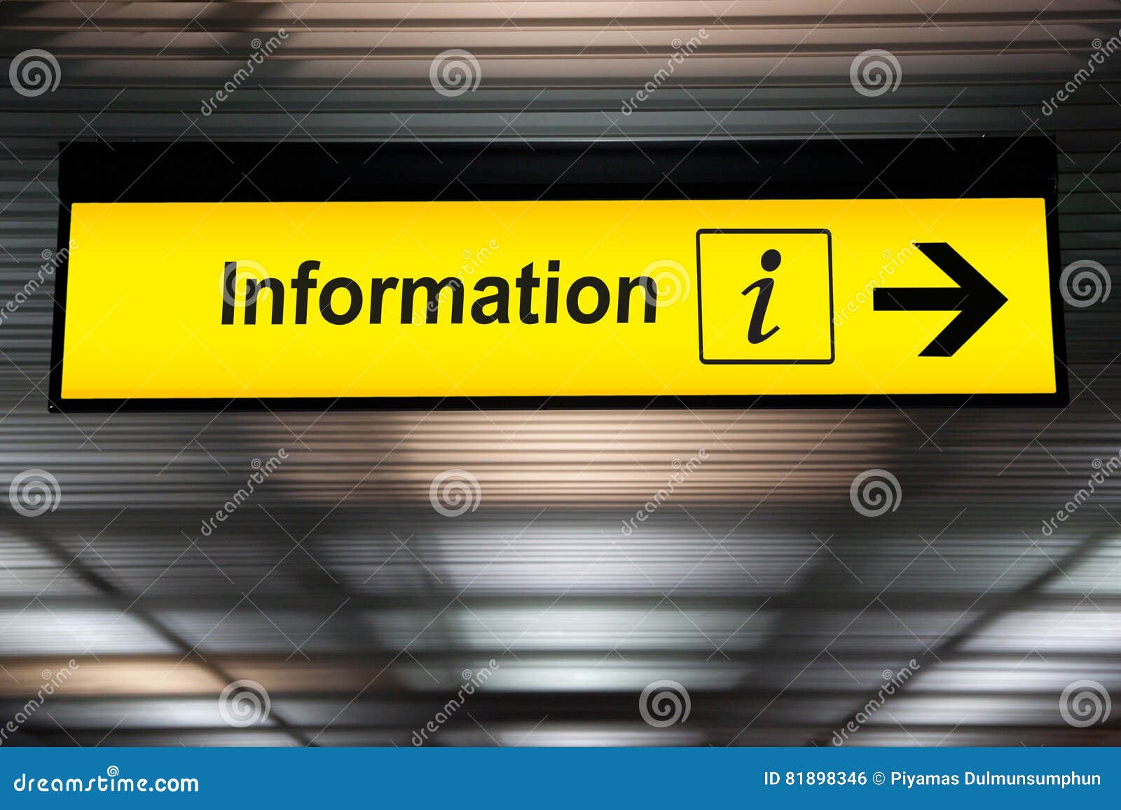 Help Desk Information Sign At Airport For Tourist Stock Photo