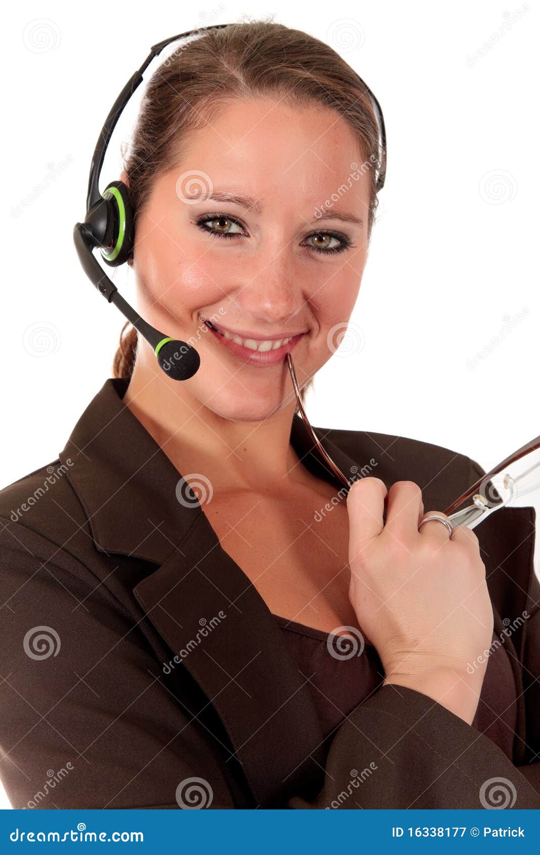 Help Desk Woman Communicating Stock Image Image of stylish, studio