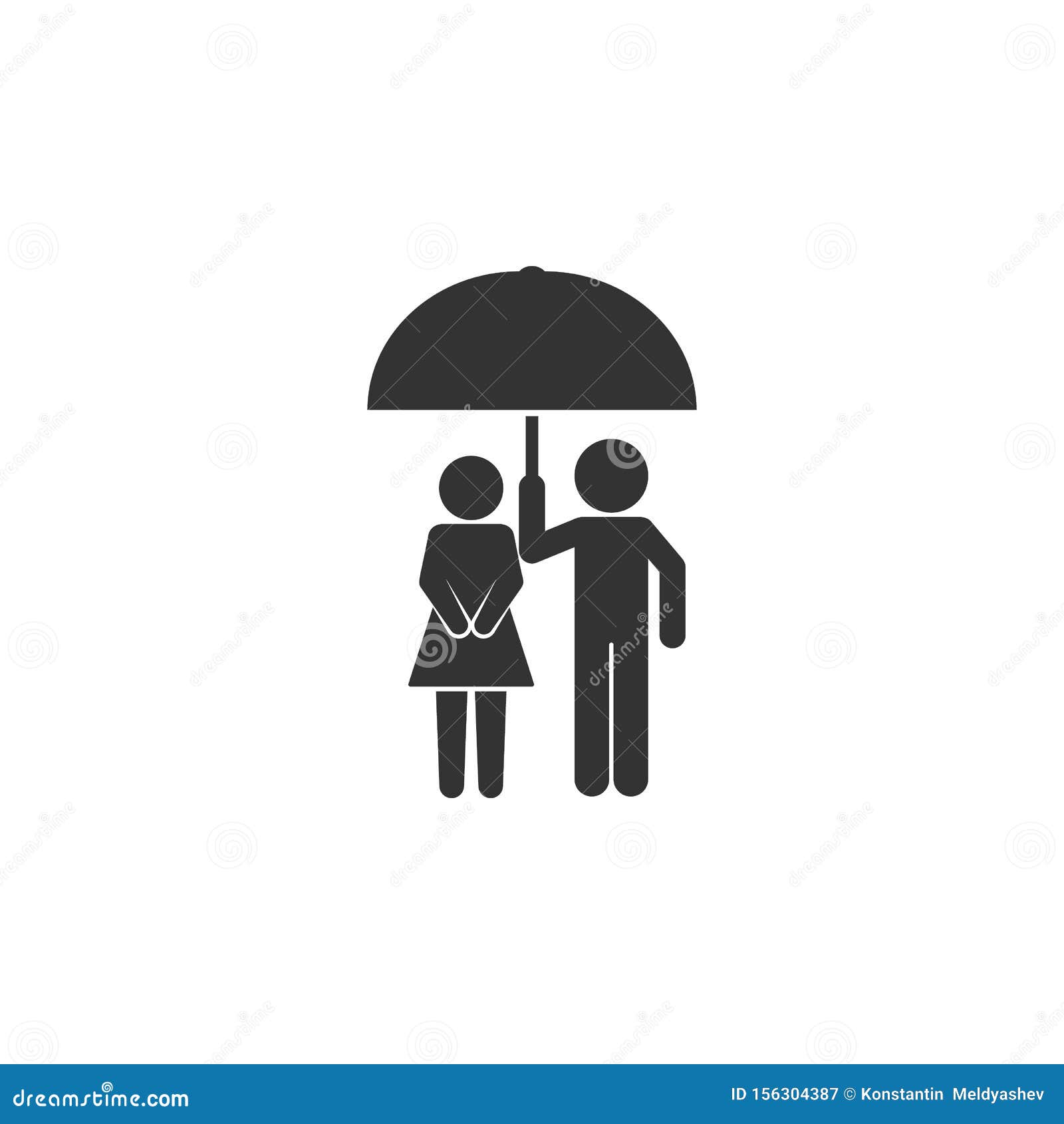 Download Help A Friend, A Friend Holds An Umbrella Icon. Simple ...