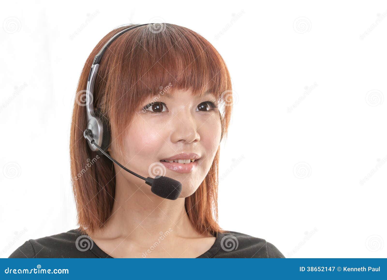 Help Line Operator with Headset Stock Image Image of cute, operator