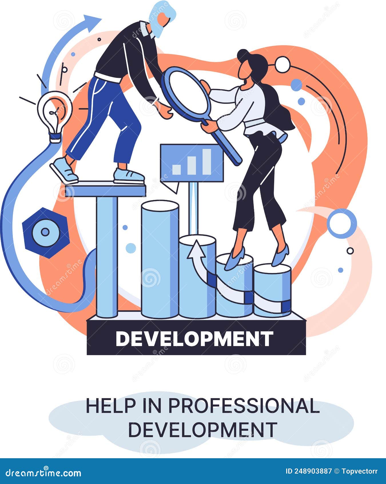 Help in Professional Development Metaphor. Qualified Employee Training