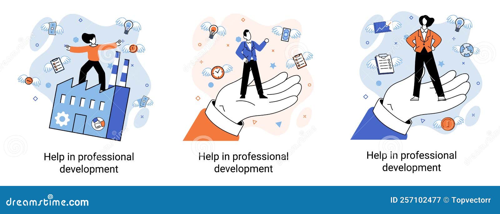 Help in Professional Development Metaphor. Qualified Employee Training