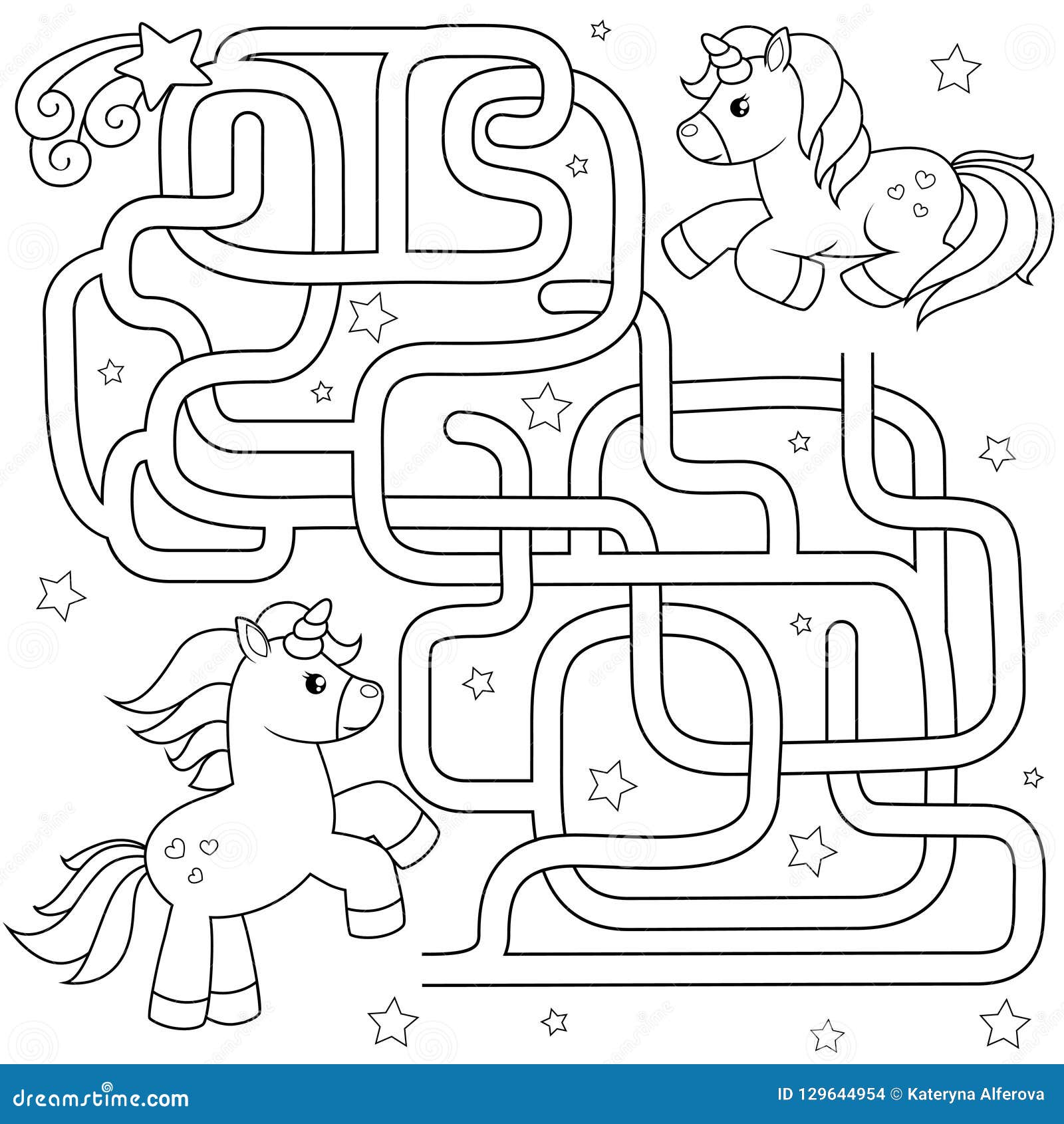 Download Help Unicorn Find Path To Friend. Labyrinth. Maze Game For ...
