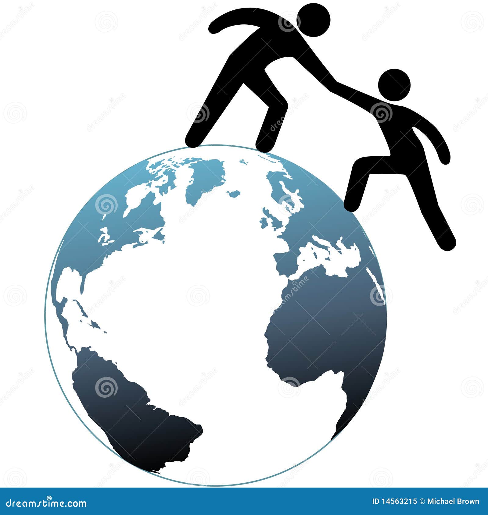 Helper Reach Out Helps Friend Up Top Of World Stock Vector - Illustration  Of Hand, Helpers: 14563215