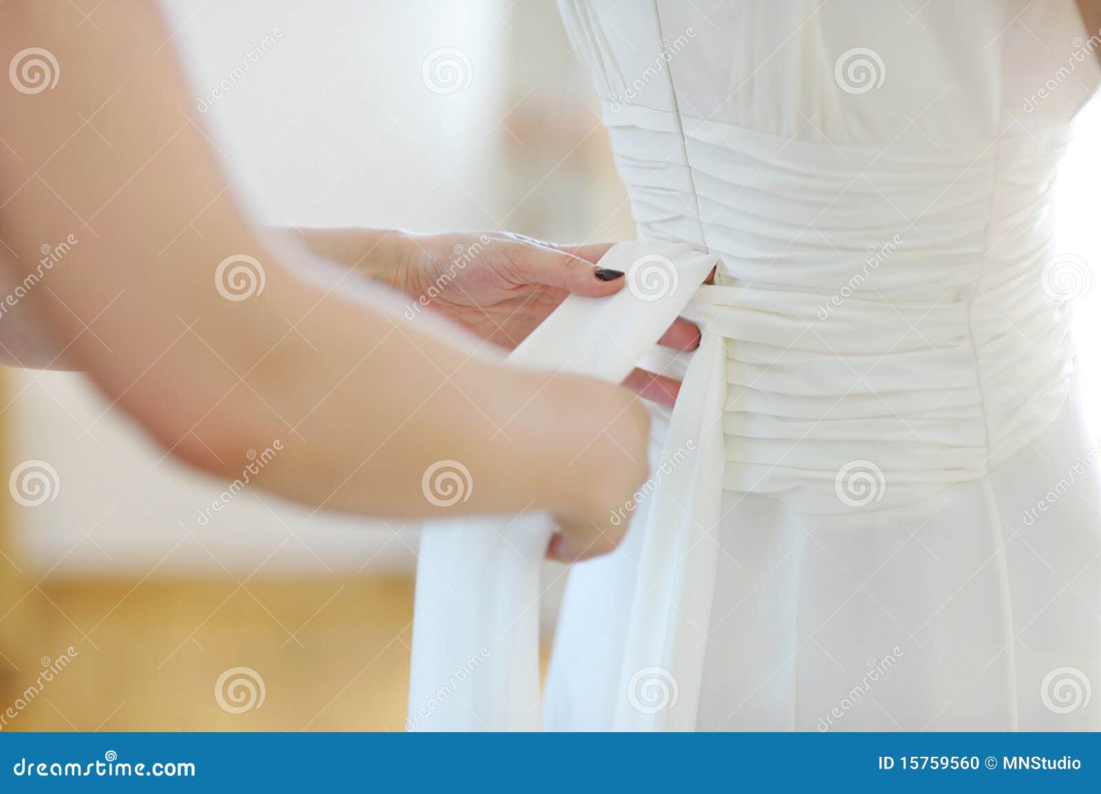 Helping the Bride To Put a Wedding Dress on Stock Photo Image of event, nice 15759560
