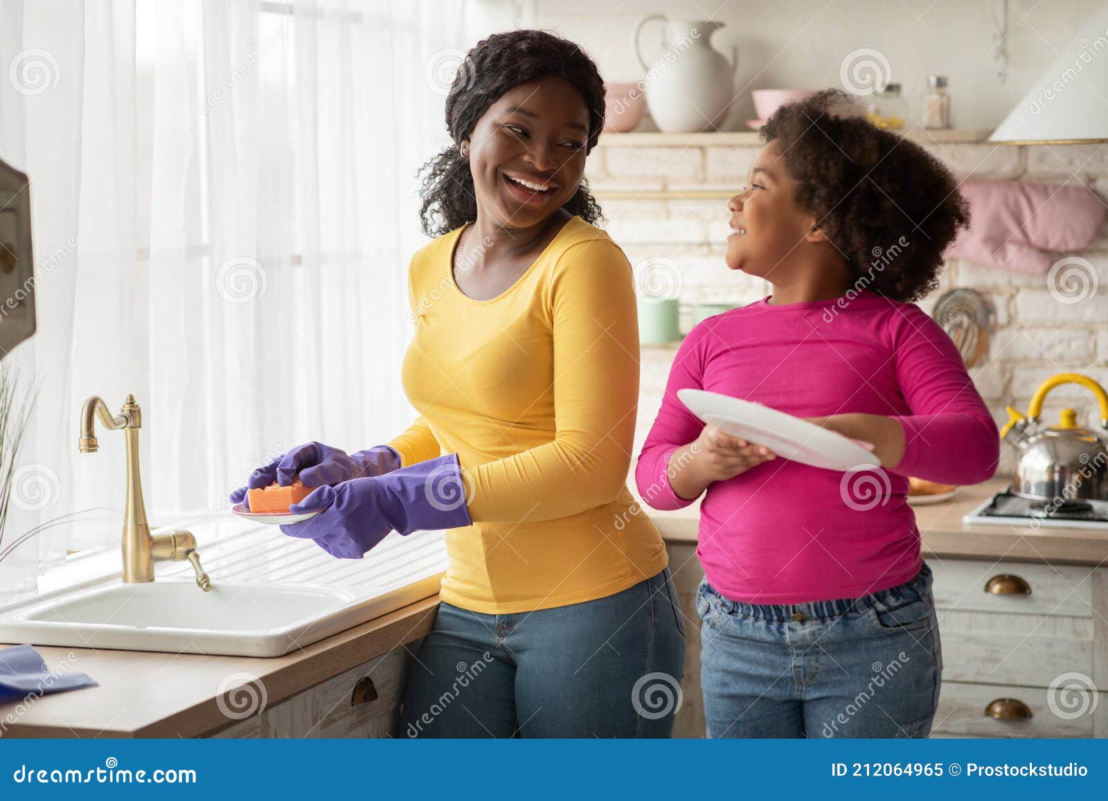 Black Kid Mom Kitchen Stock Photo by ©Rawpixel 193321706