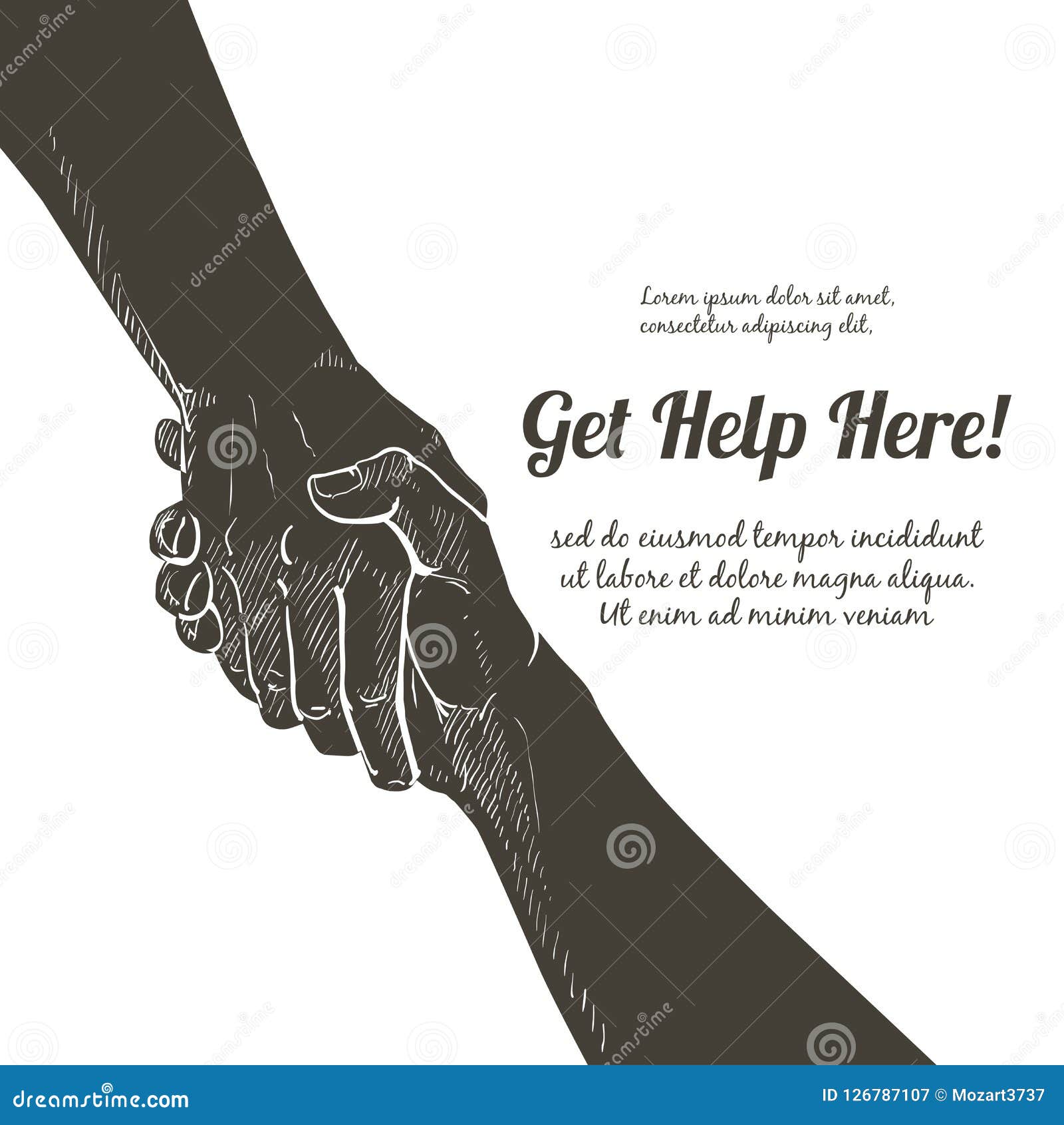 Helping Hand Vector. Gesture, Sign Of Help And Hope. Stock ...