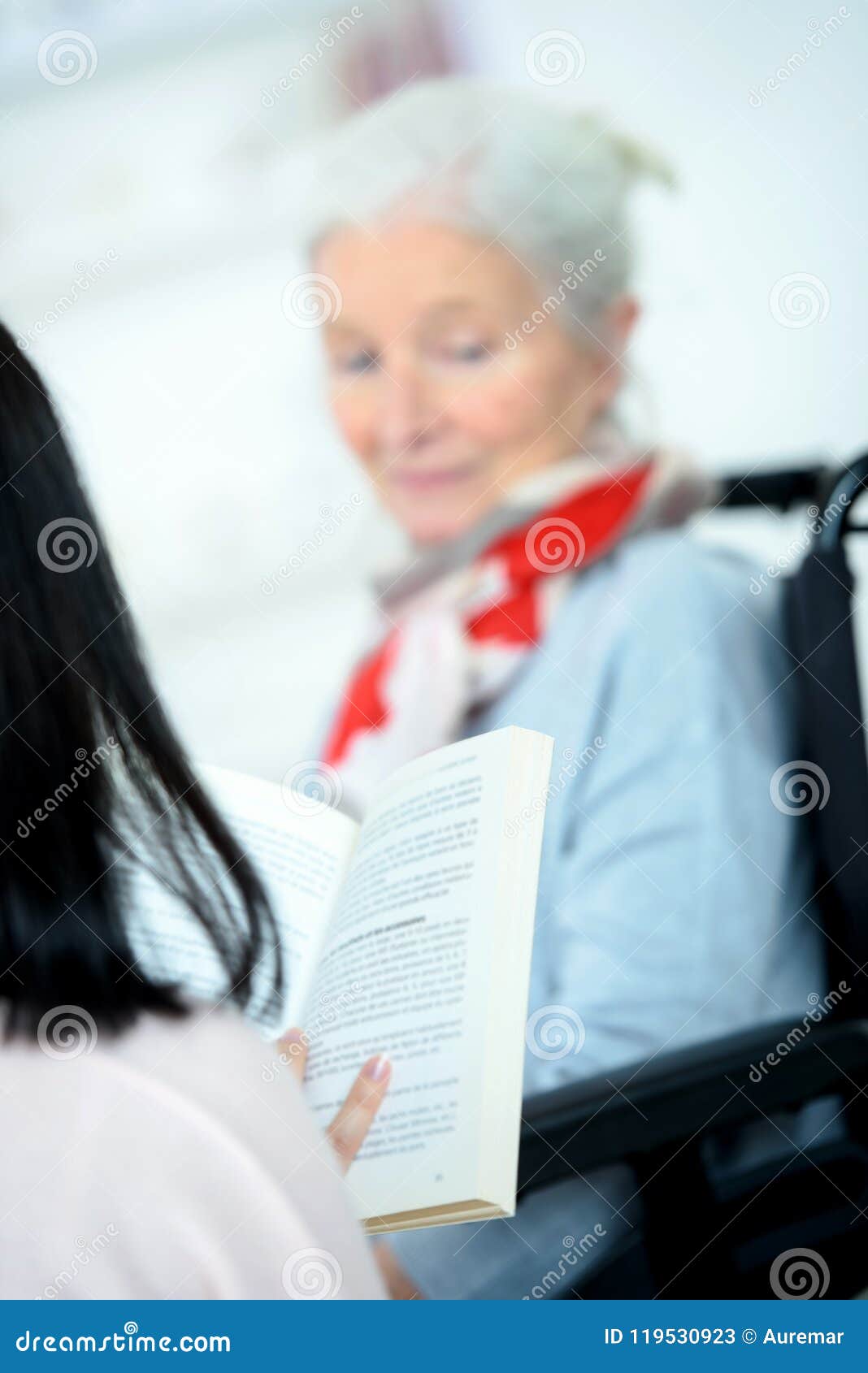 Helping Senior Woman To Read Stock Image Image Of Mail