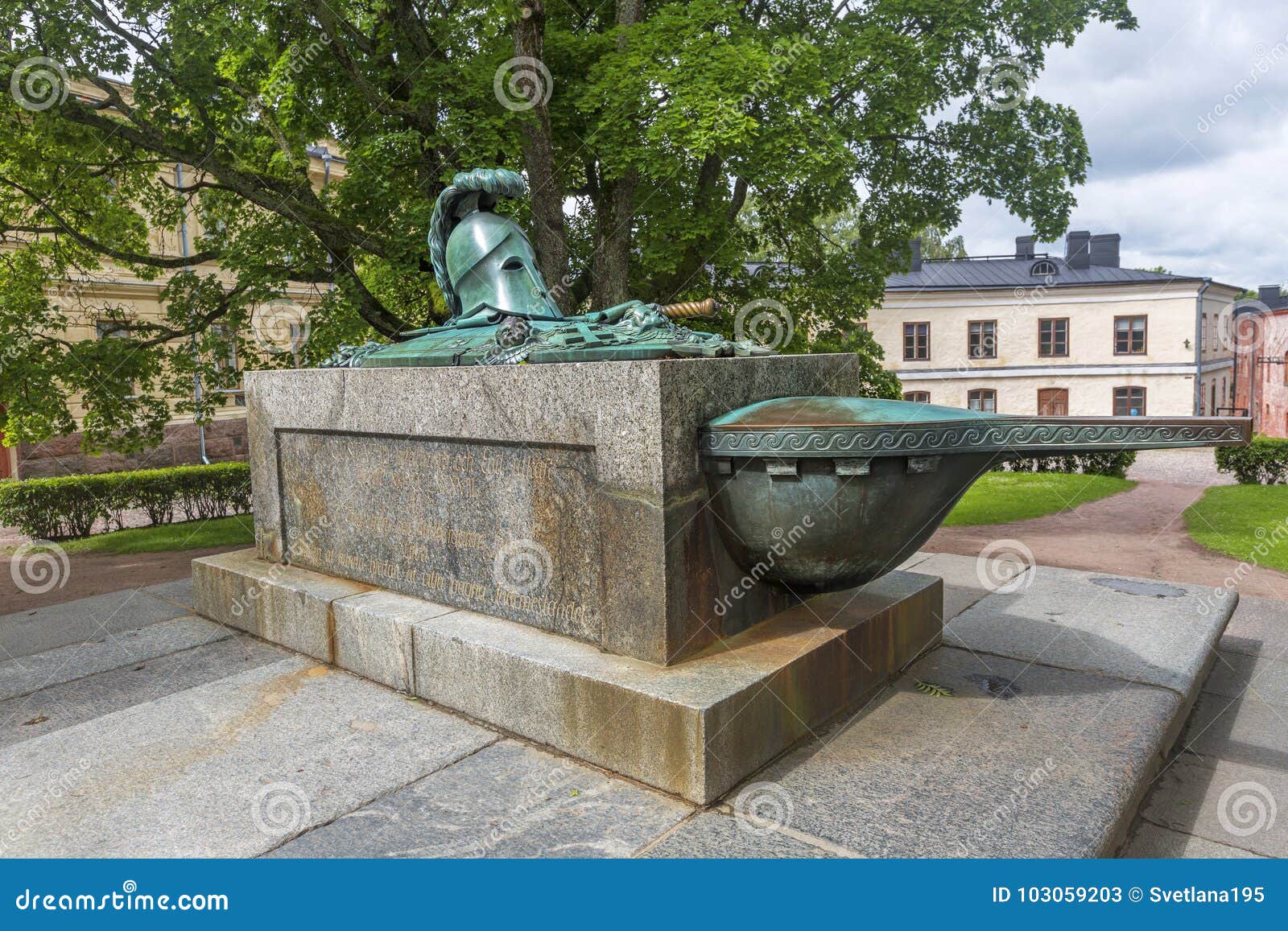 monumental grave of constructor in the suomenlinna fortress in h