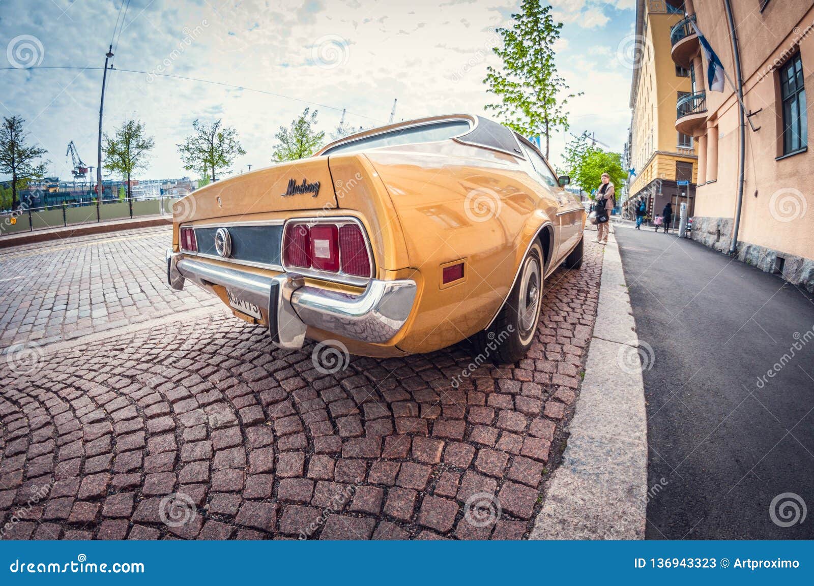 Download Helsinki, Finland - May 16, 2016: Old Car Ford Mustang. Distortion Perspective Fisheye Lens ...