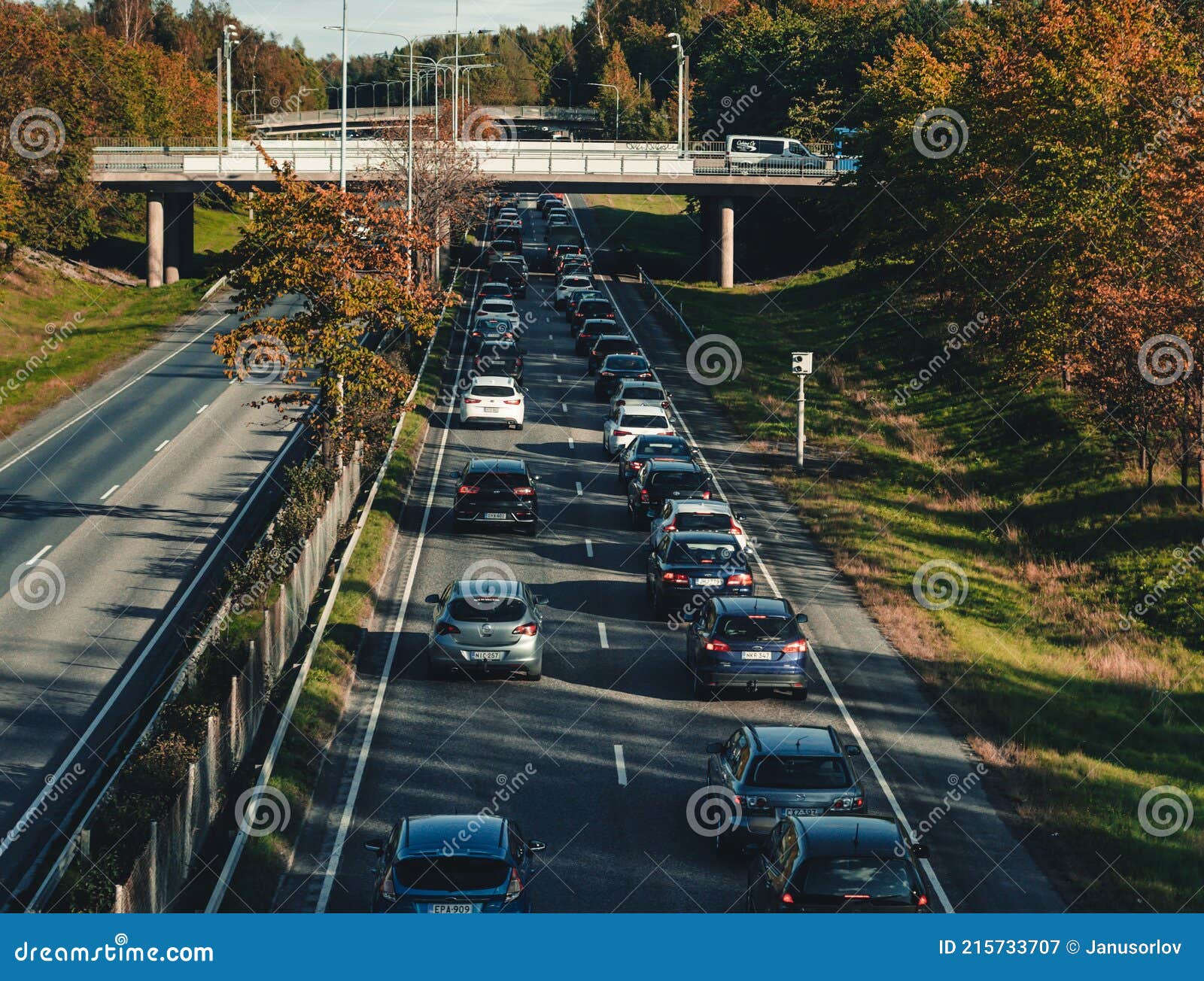 Helsinki Finland Traffic Standstill on the Ring Road 1 Editorial