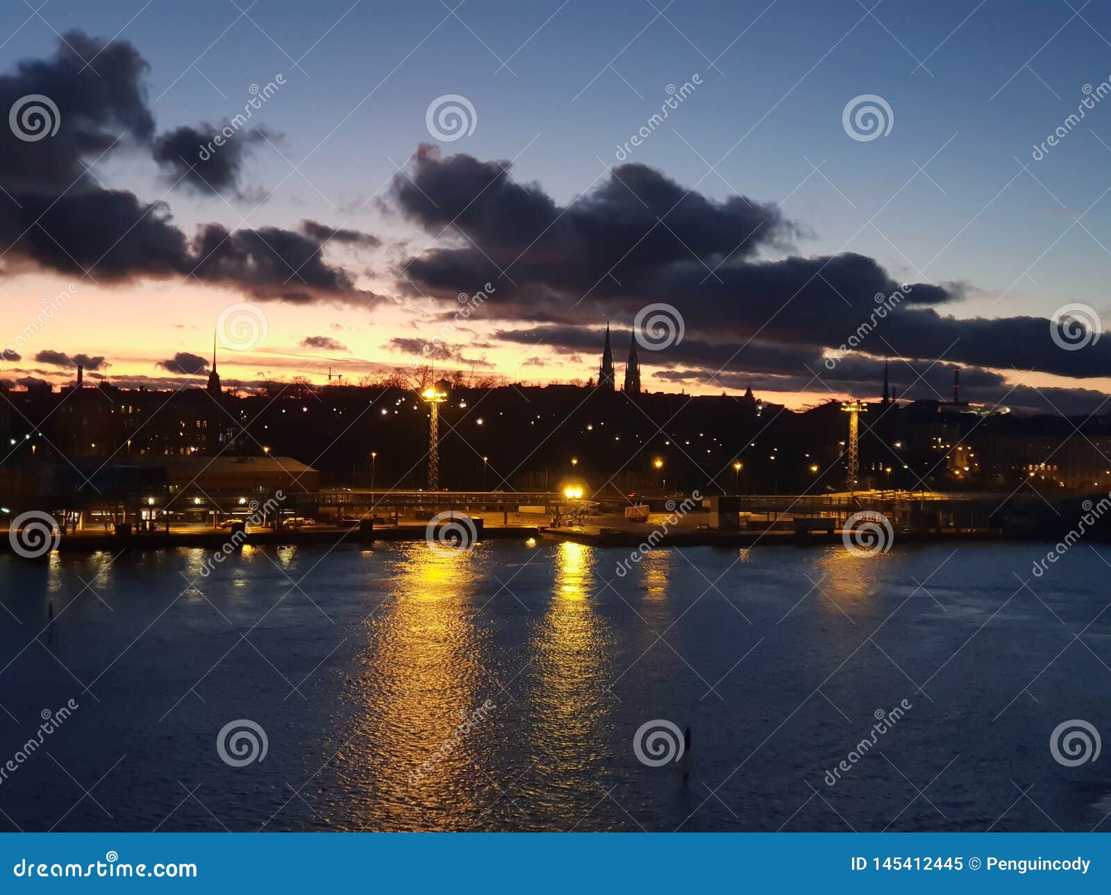 Helsinki sunset view stock image. Image of urban, helsinki - 145412445