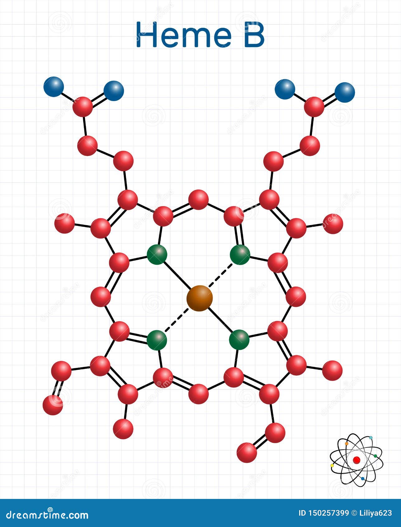 heme b, haem b, protoheme ix molecule. it is component of hemoglobin, myoglobin, peroxidase and cyclooxygenase families of enzymes