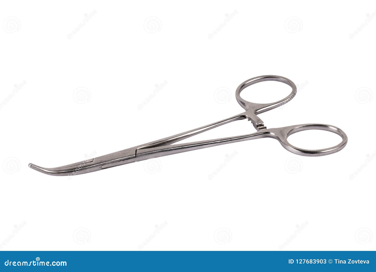 Hemostat isolated on white stock image. Image of scissors 127683903
