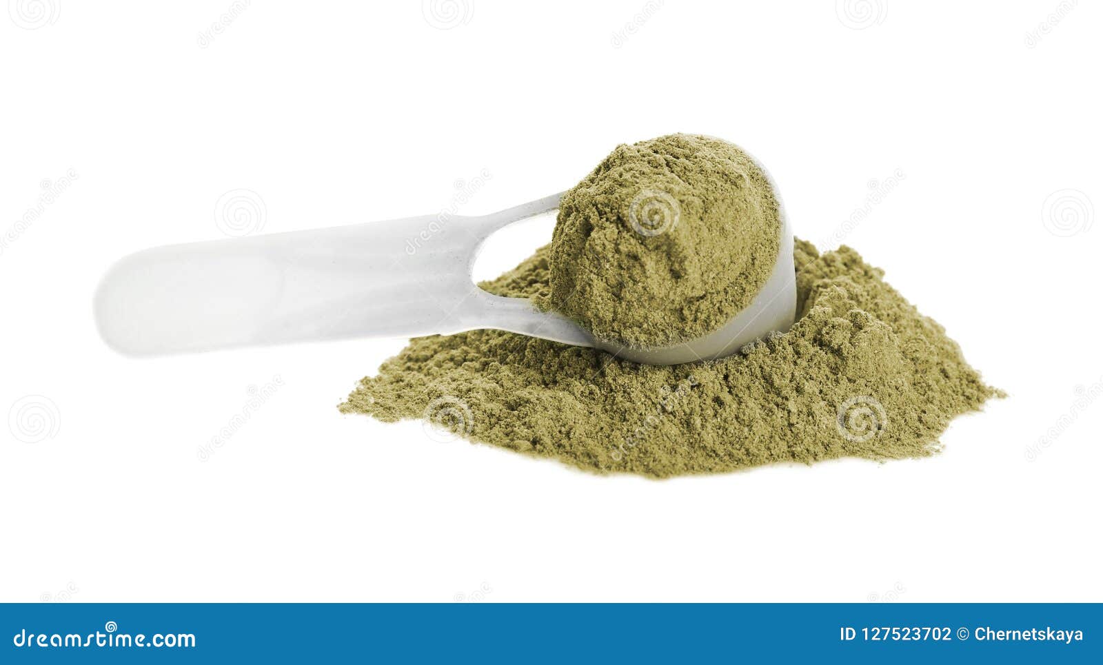 Hemp Protein Powder and Measuring Scoop Stock Photo Image of isolated