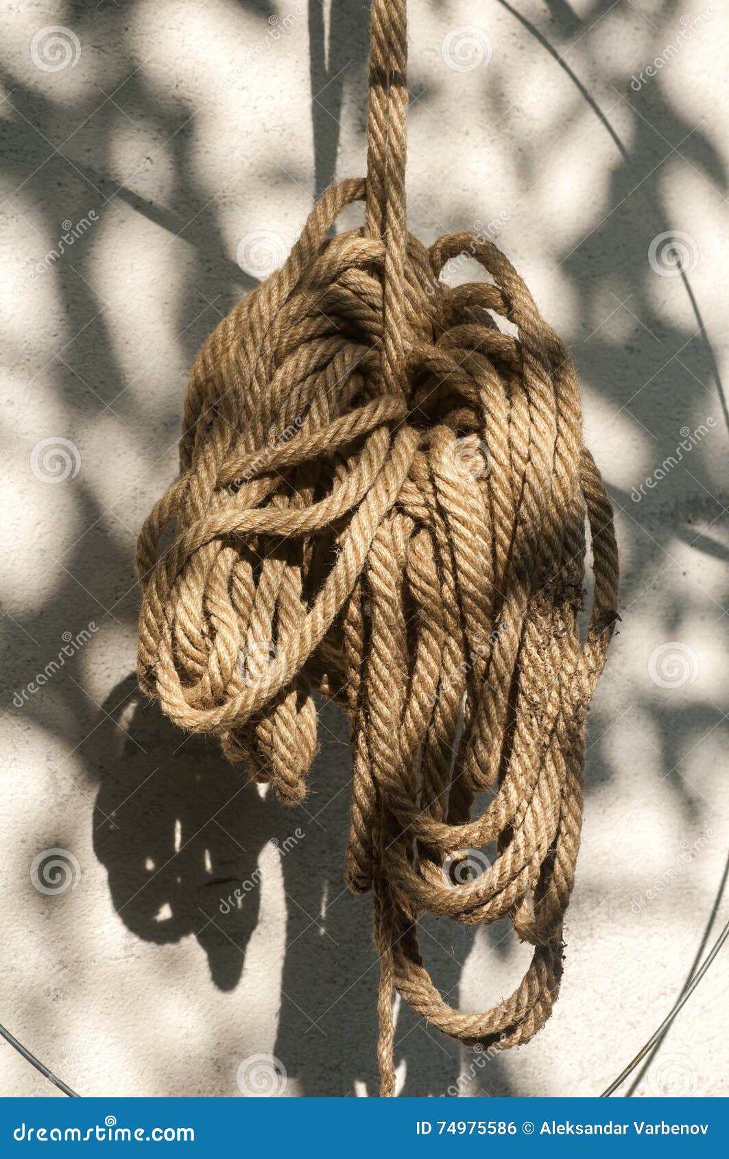 https://thumbs.dreamstime.com/z/hemp-rope-hung-wall-old-tied-knot-white-plastered-tree-shadows-74975586.jpg