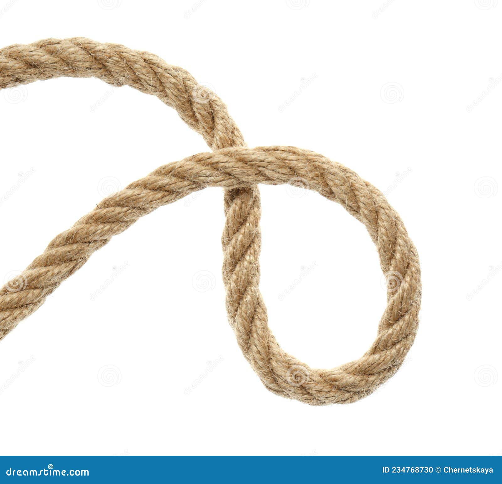 Hemp Rope with Loop on White Background Stock Photo Image of cotton, isolated 234768730