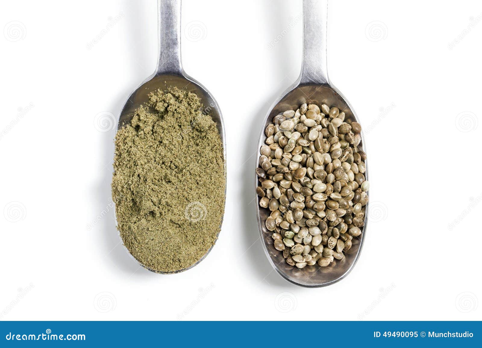 Hemp seeds and powder stock image. Image of natural, green 49490095