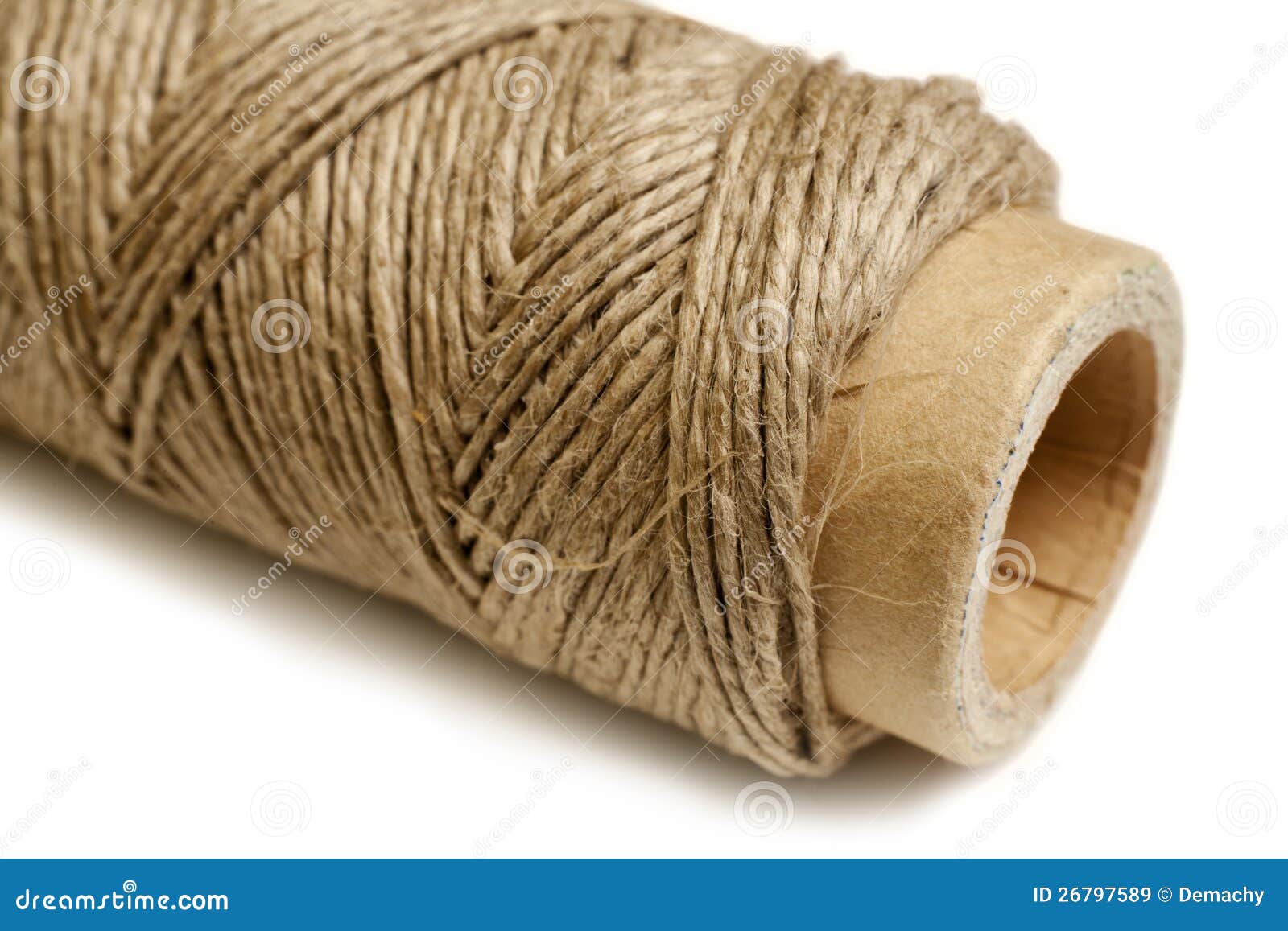 Thick Strong Jute Rope and Twine Spool on White Stock Image