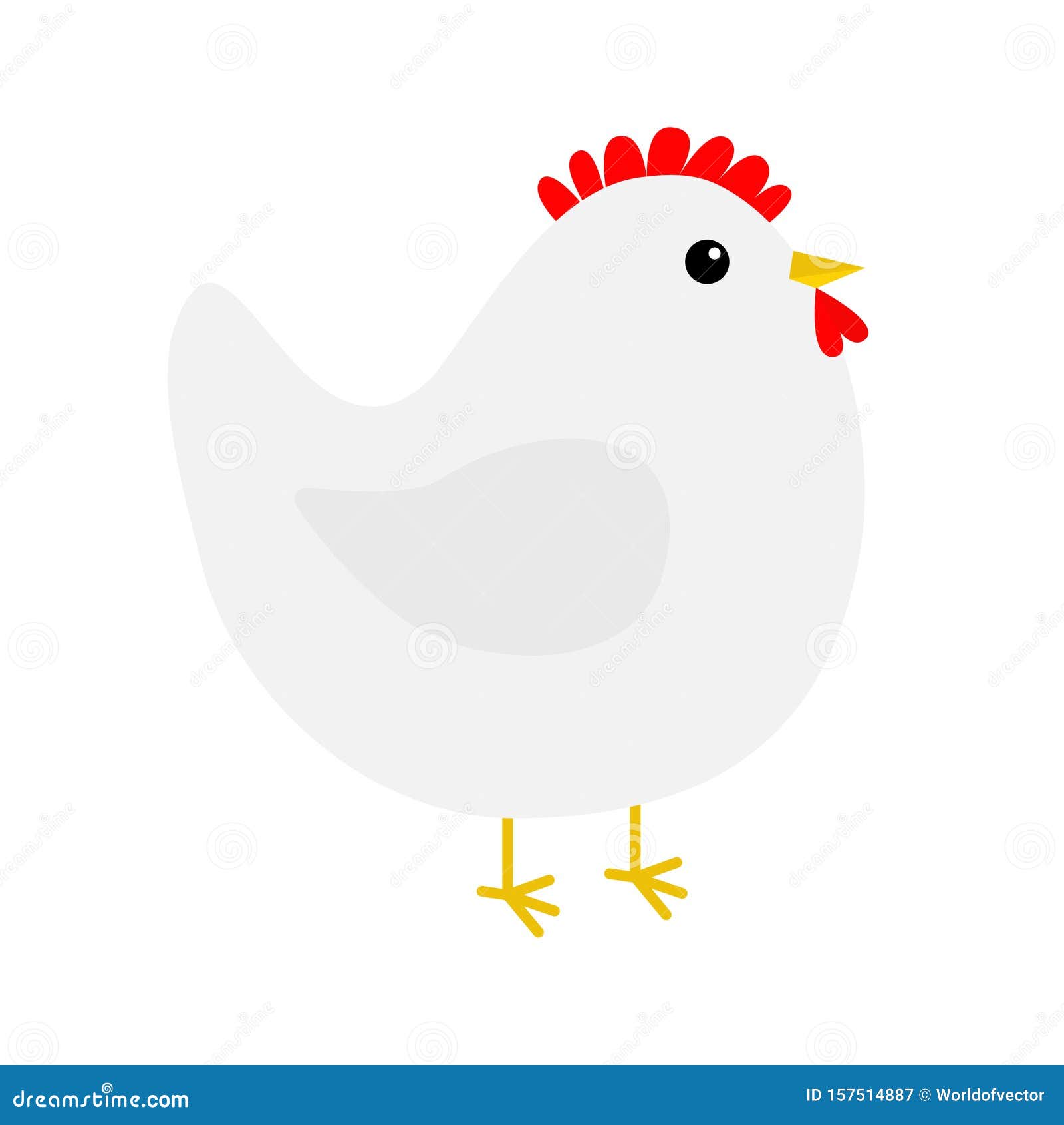 Hen Chicken Bird Icon. Happy Easter. Cute Cartoon Funny Kawaii Baby ...