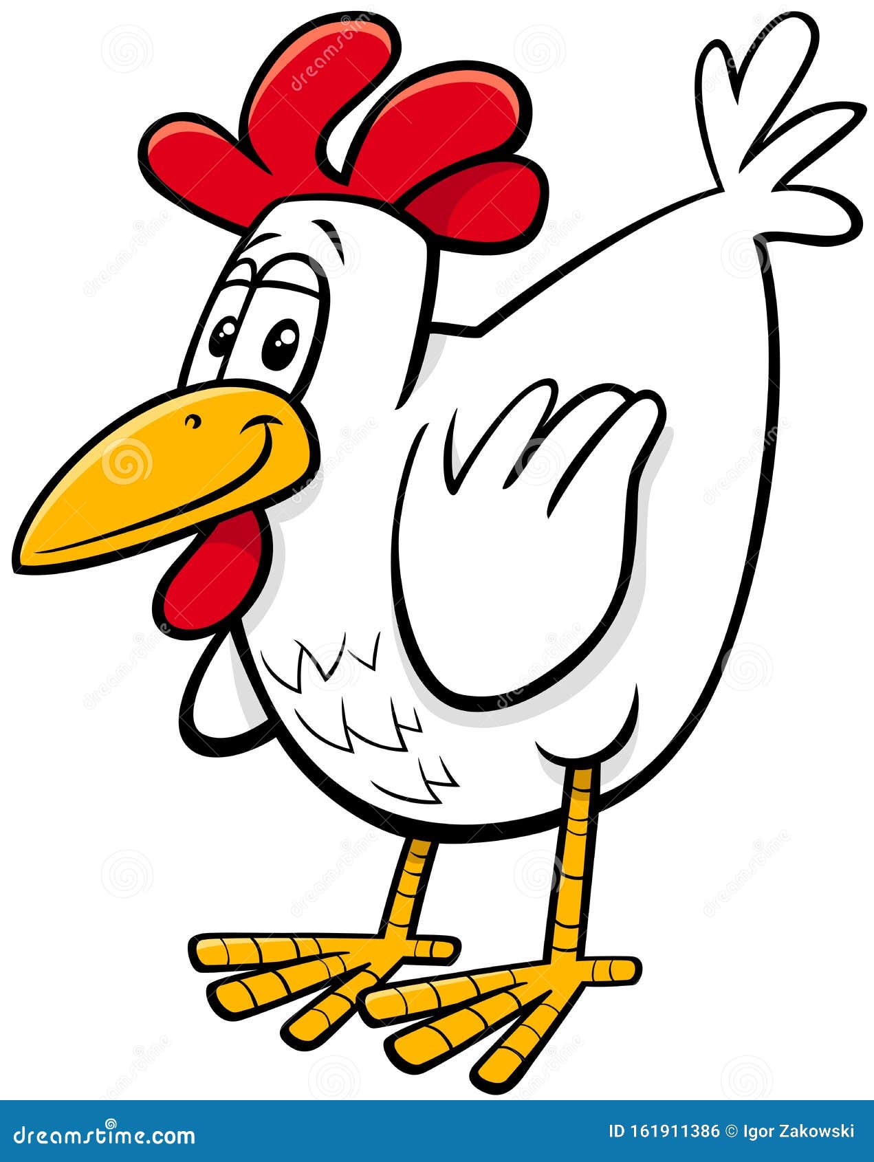 Hen or Chicken Cartoon Farm Bird Character Stock Vector - Illustration of  character, feather: 161911386