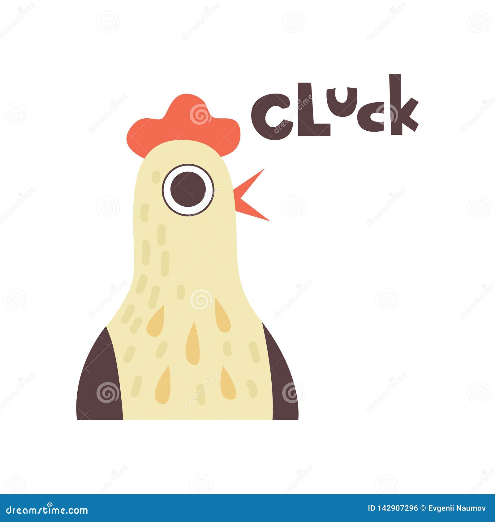 Hen Clucking, Cute Cartoon Farm Animal Making Cluck Sound Vector  Illustration Stock Vector - Illustration of livestock, educational:  142907296