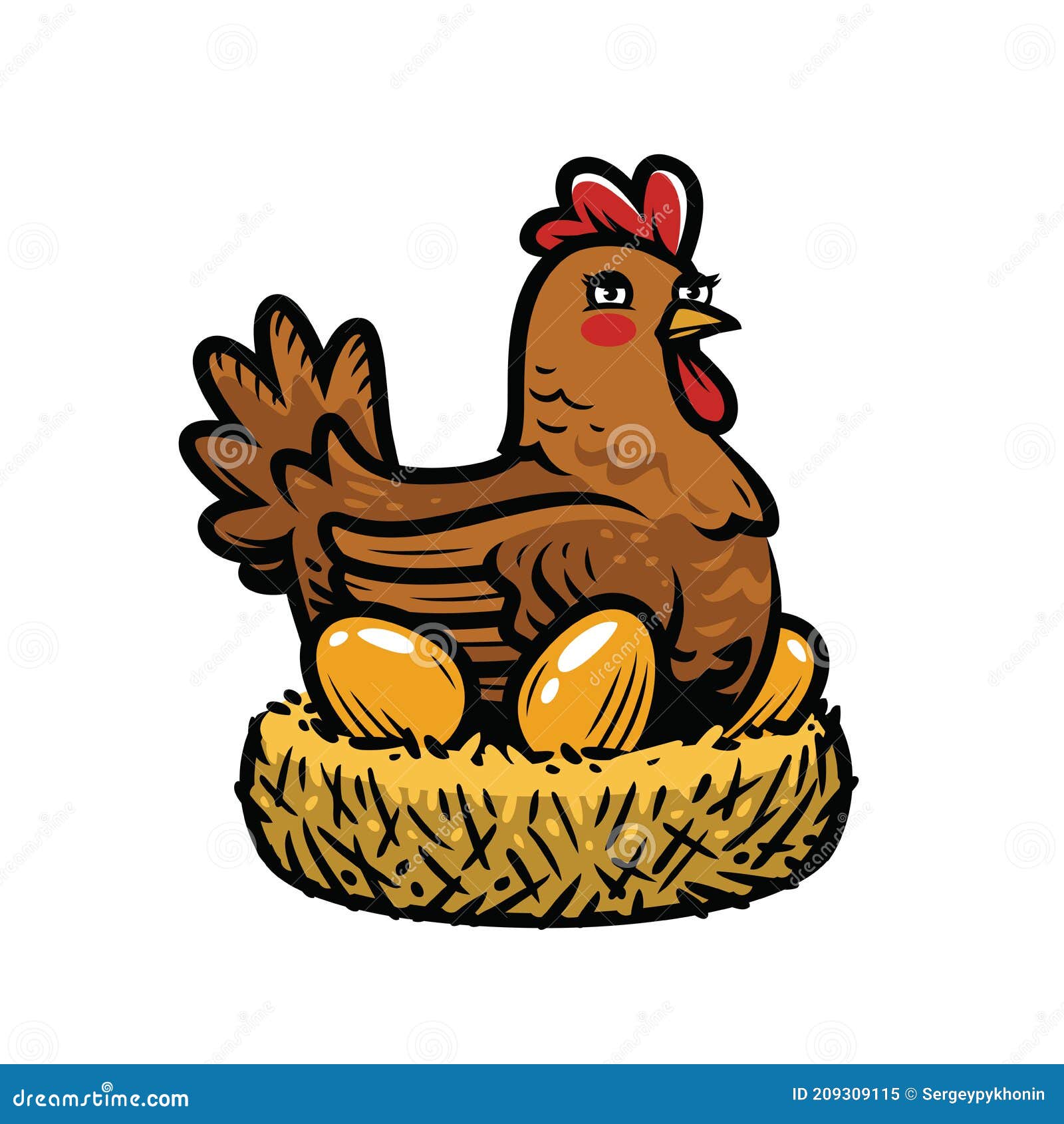 Hen Laying Eggs in Nest. Chicken Cartoon Vector Stock Vector - Illustration of feather, cute: 209309115 Hen Laying Eggs in Nest. Chicken Cartoon Vector Stock Vector - Illustration of feather, cute: 209309115