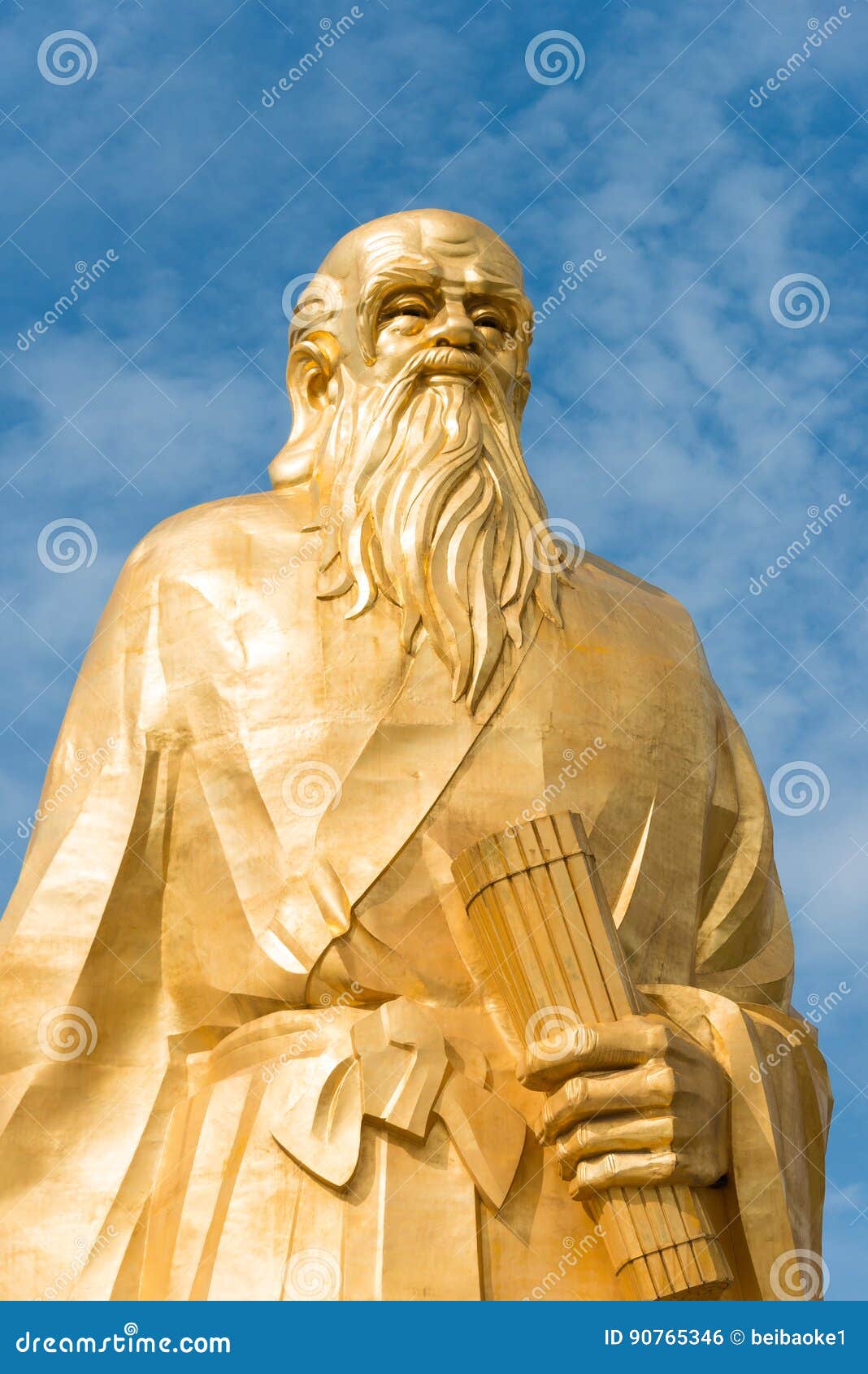 laozi statue at hangu pass scenic area. a famous historic site in lingbao, henan, china.