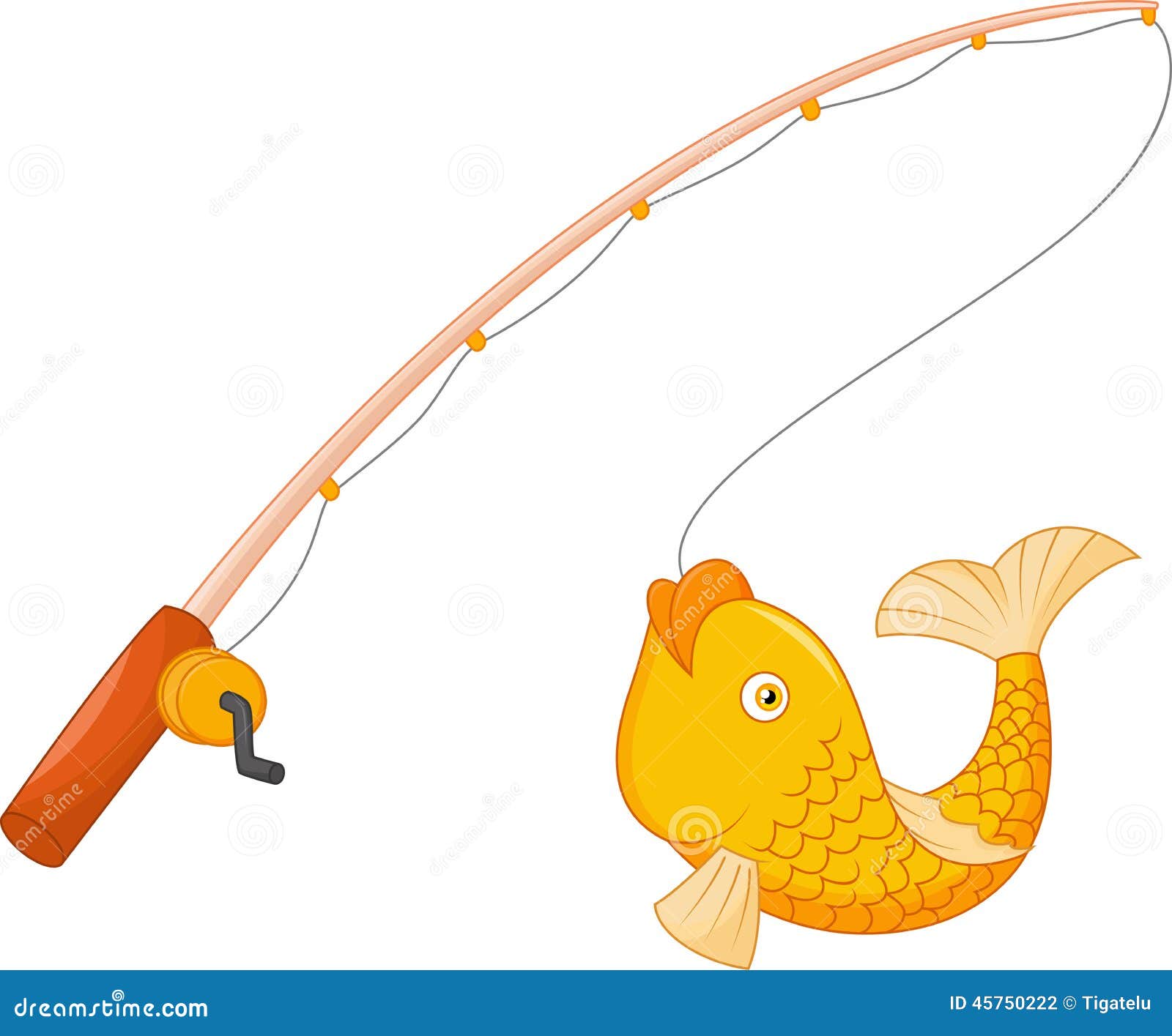 Vochtig groentje kennis Hengel met haak en vissen vector illustratie. Illustration of instrument -  45750222