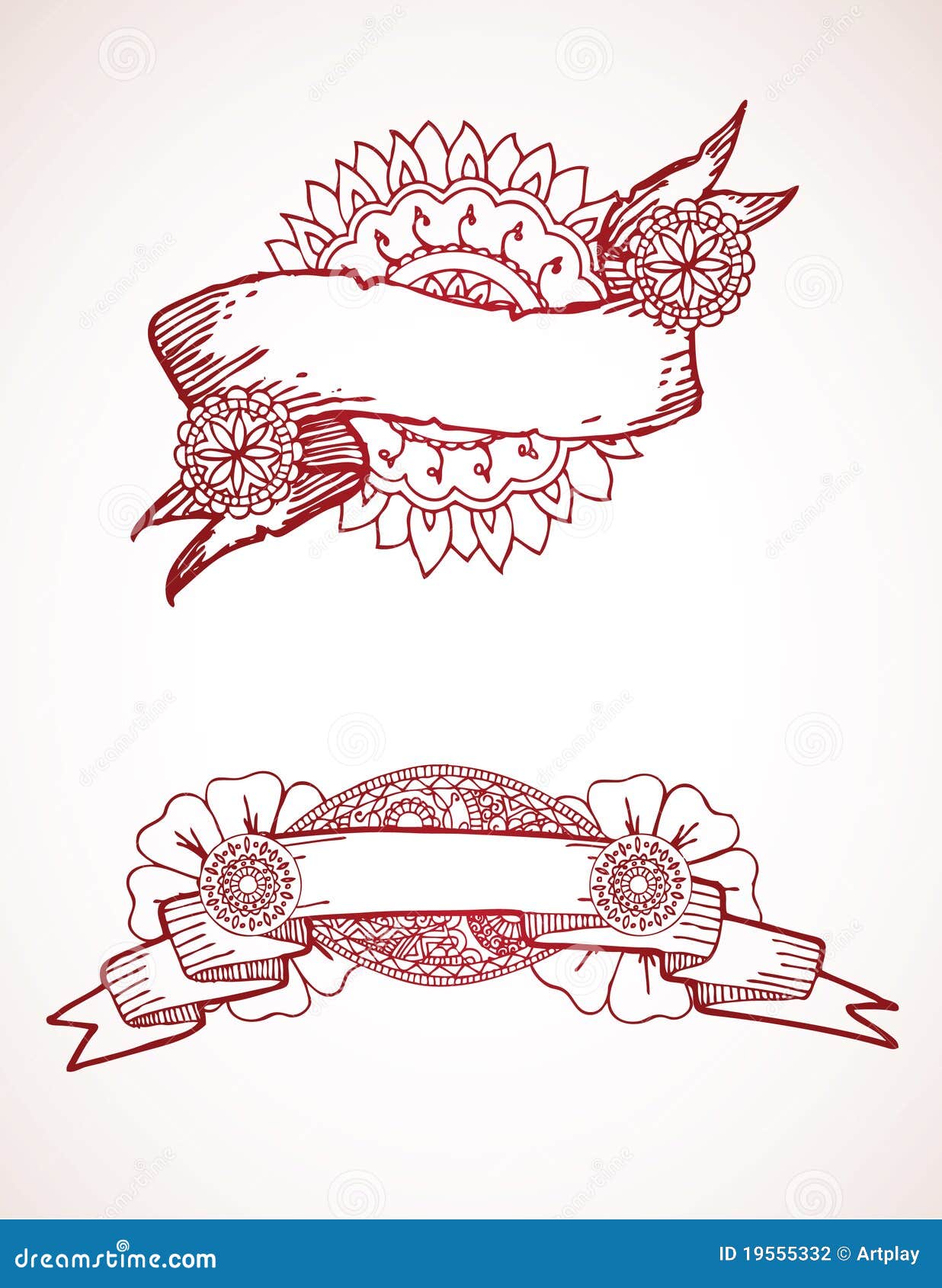 Henna Banners stock vector. Illustration of ornate, drawn 19555332