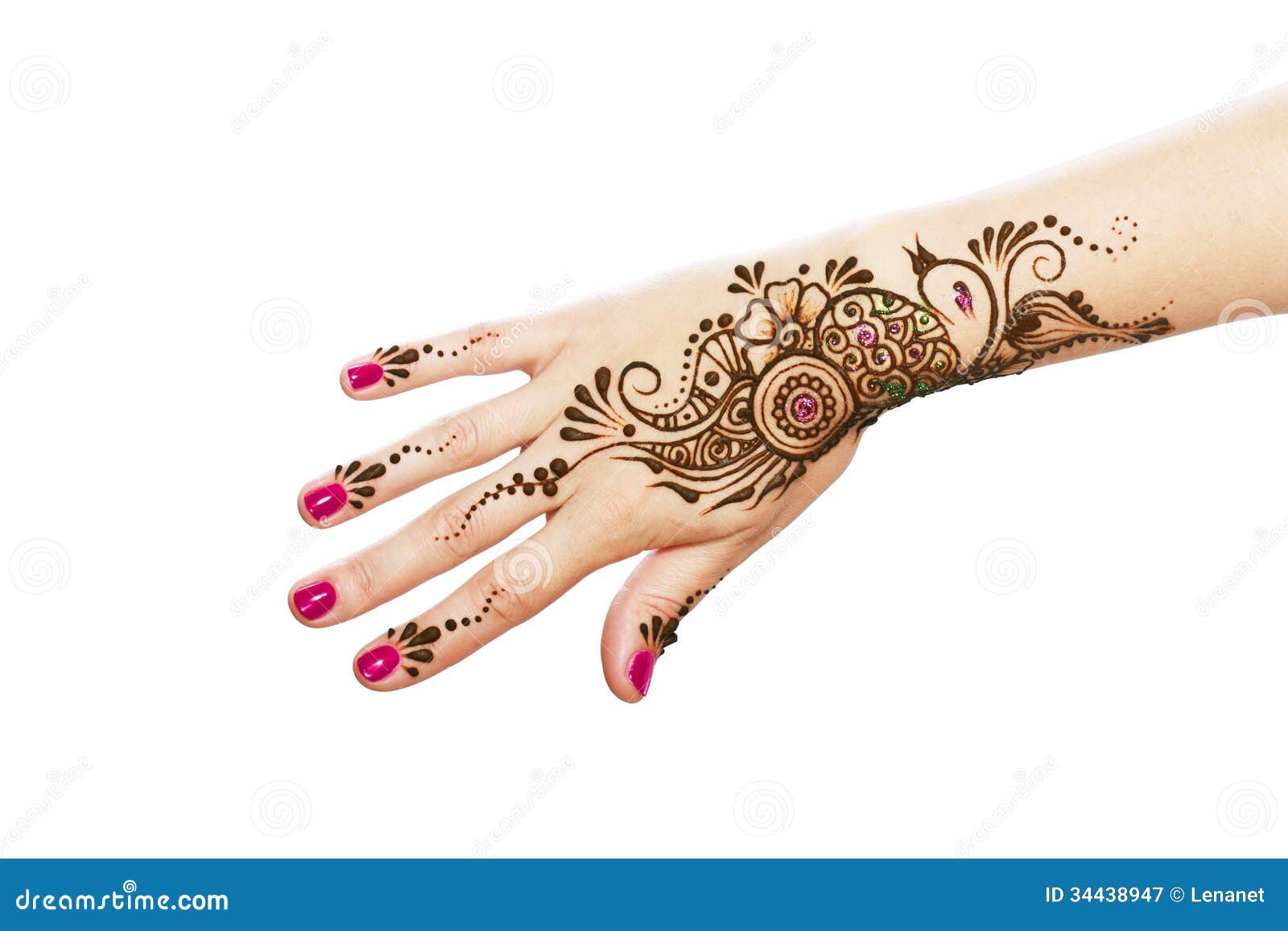 Henna being applied stock image. Image of flowers, bodyart - 34438947